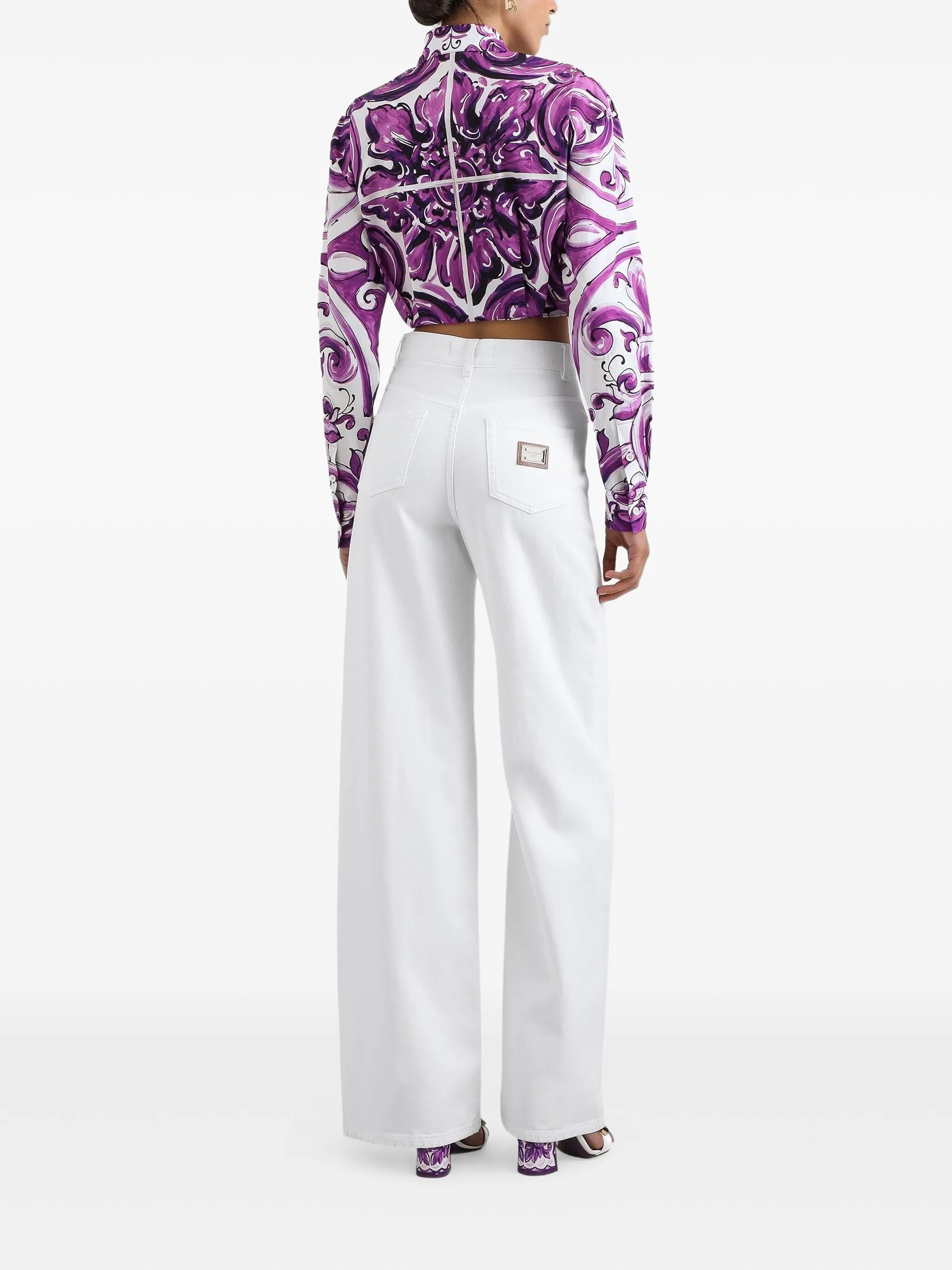 Majolica-print cotton shirt