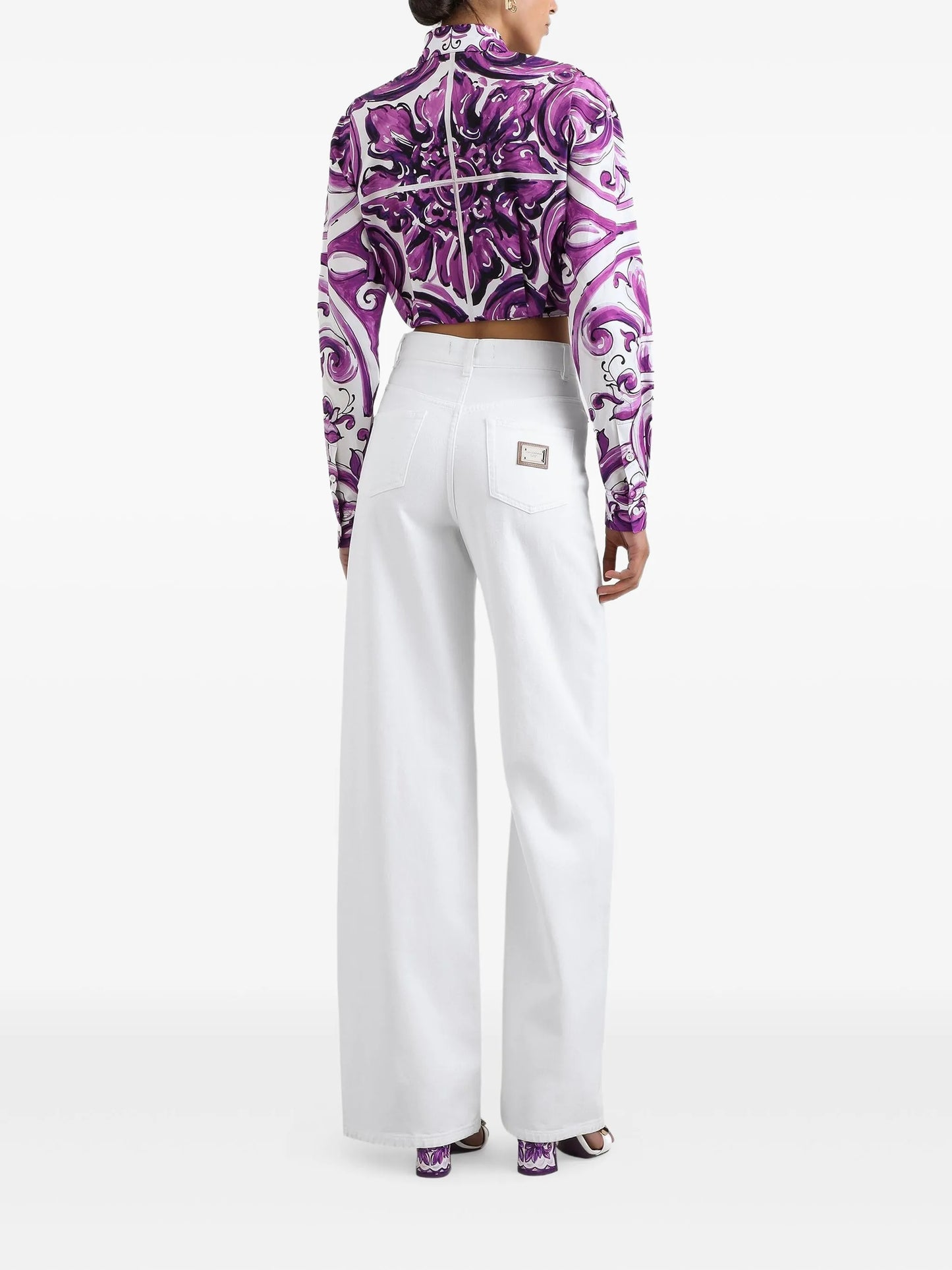 Majolica-print cotton shirt