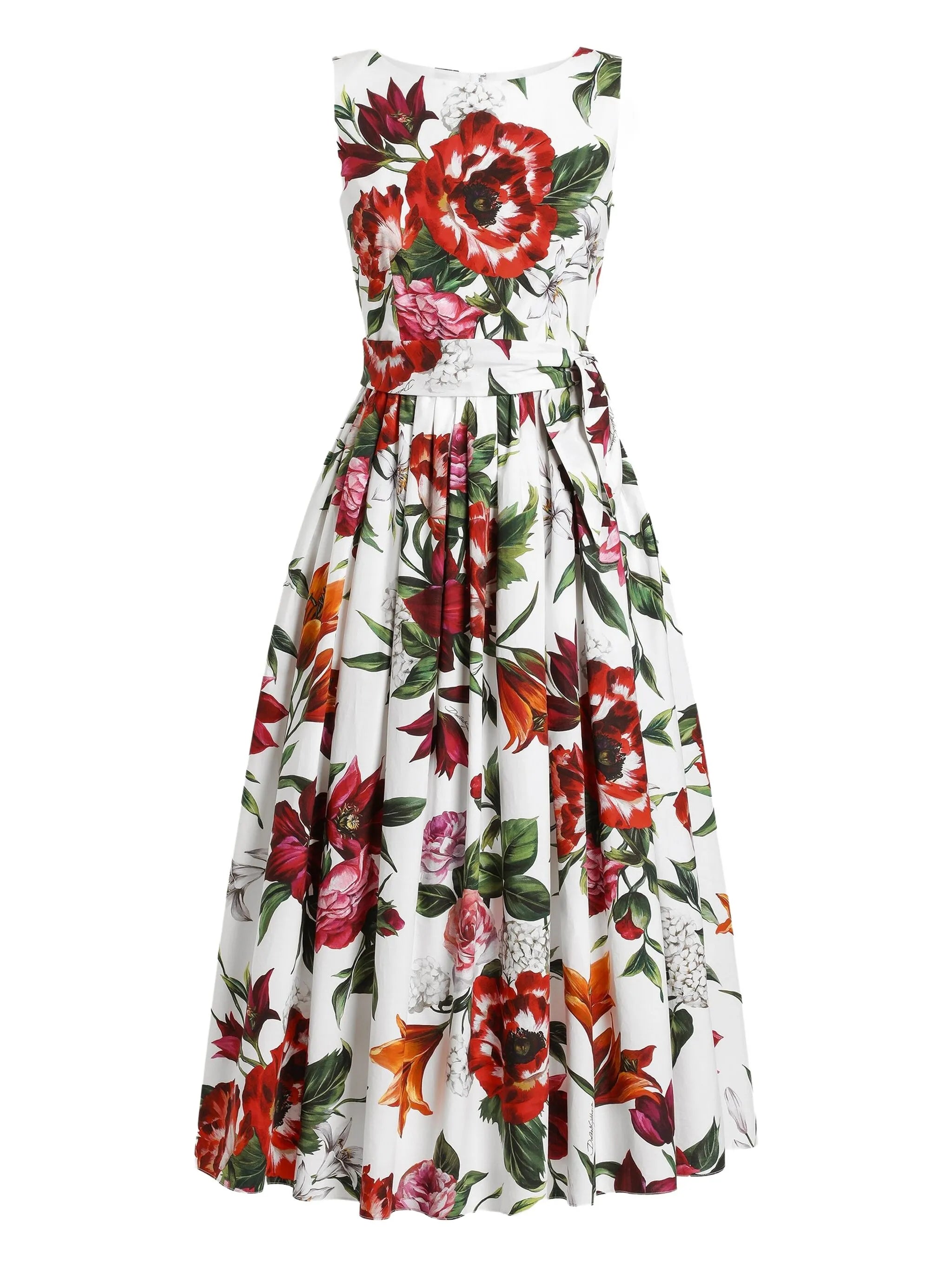 midi floral-print dress