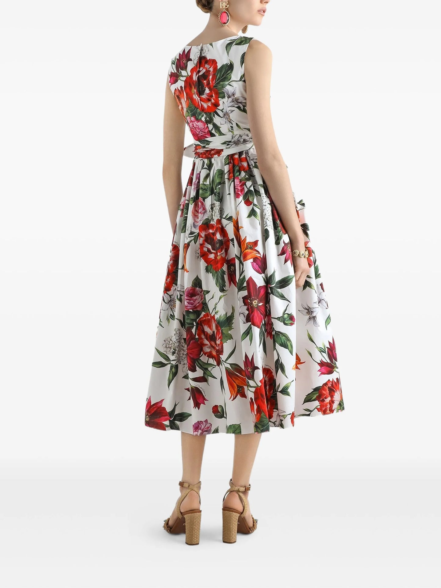 midi floral-print dress