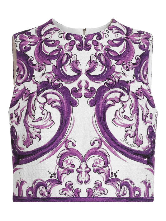 Majolica-print top