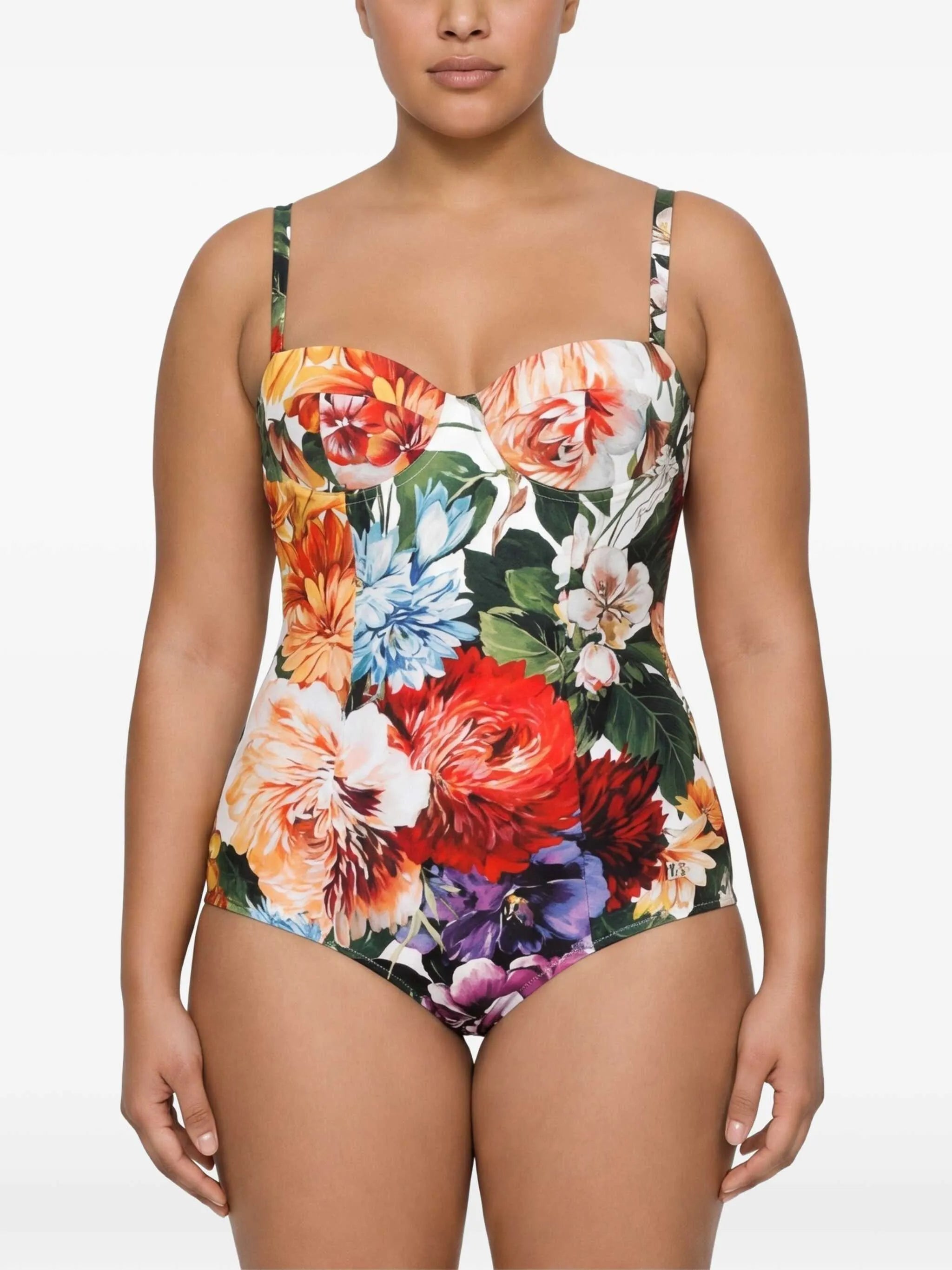 floral-print swimsuit