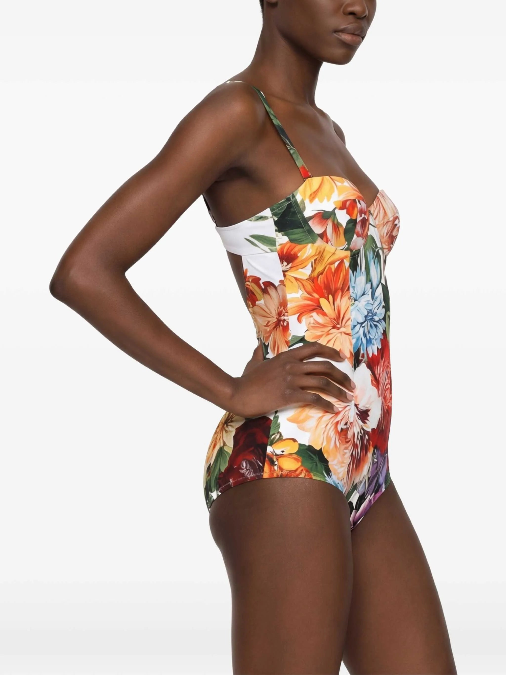floral-print swimsuit