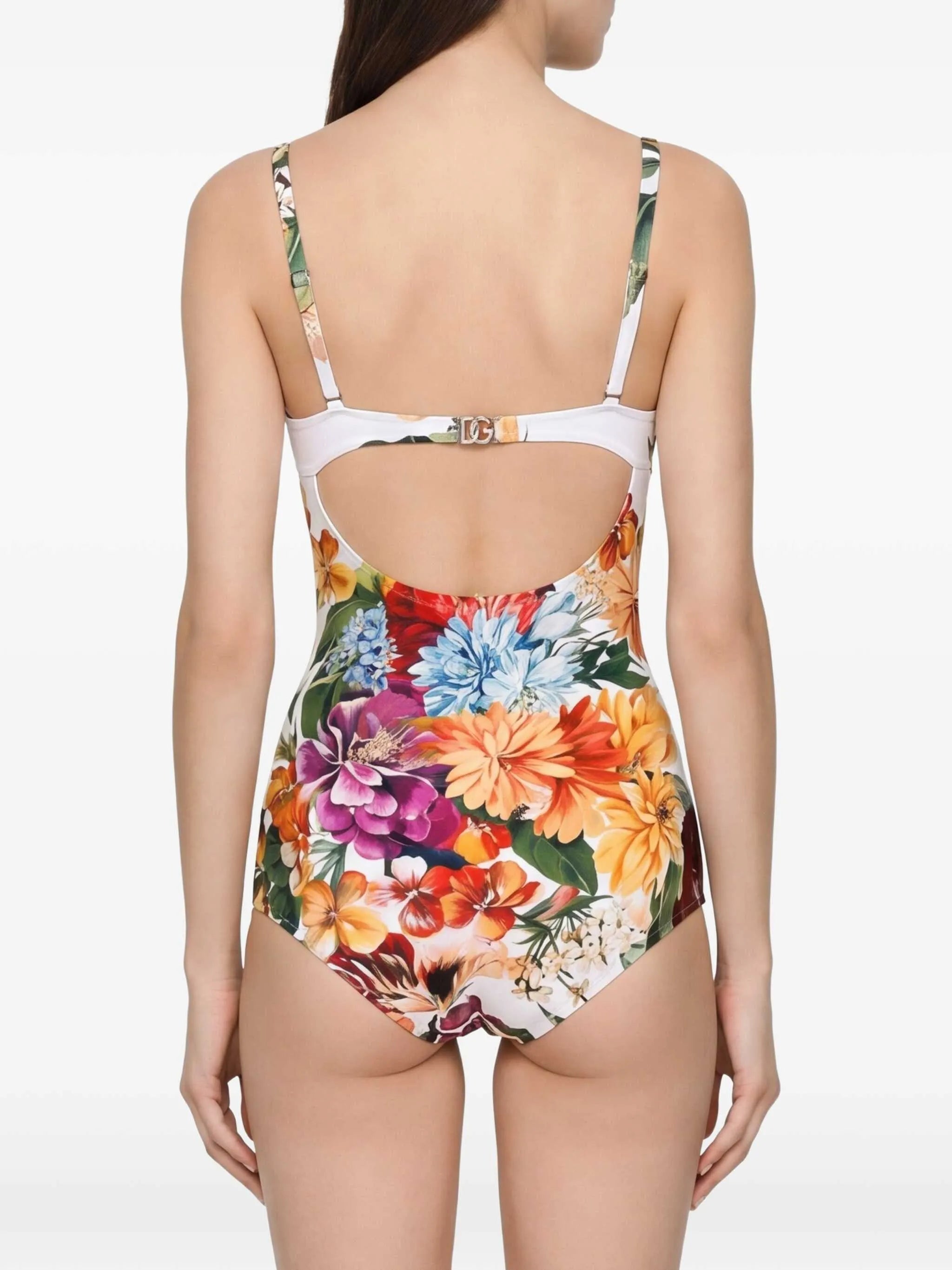 floral-print swimsuit