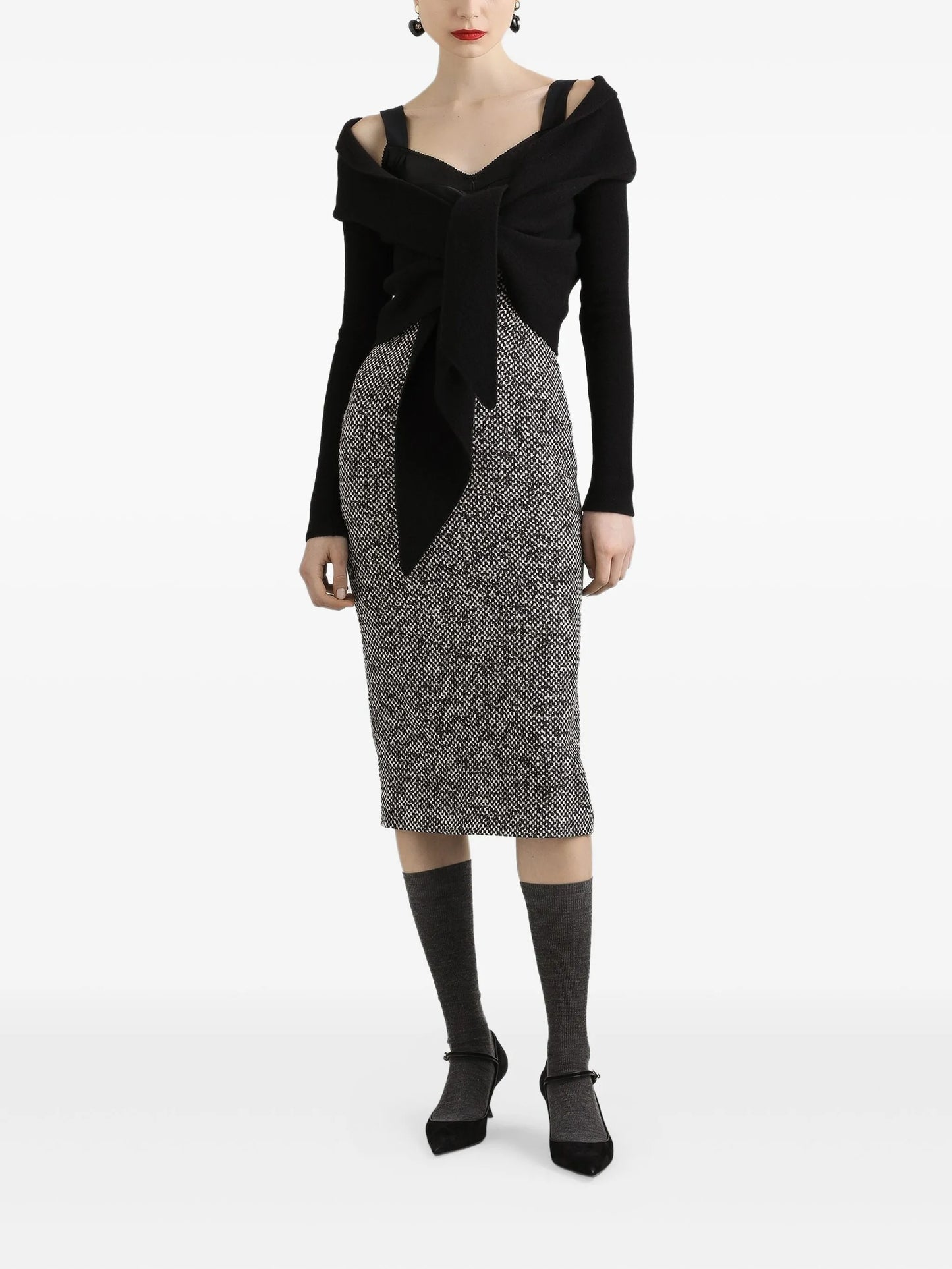panelled midi dress