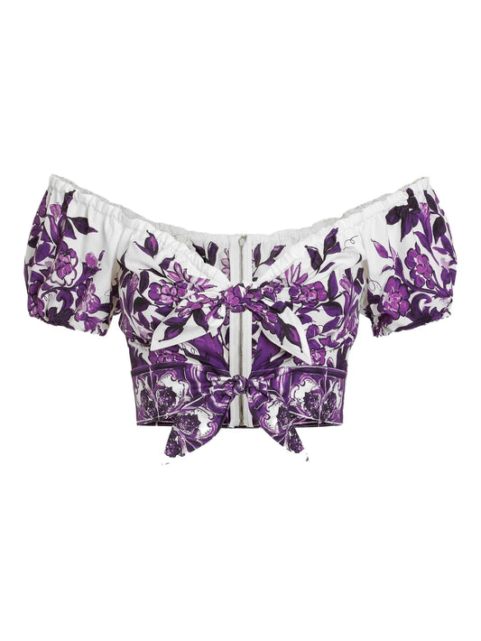 Majolica-print blouse