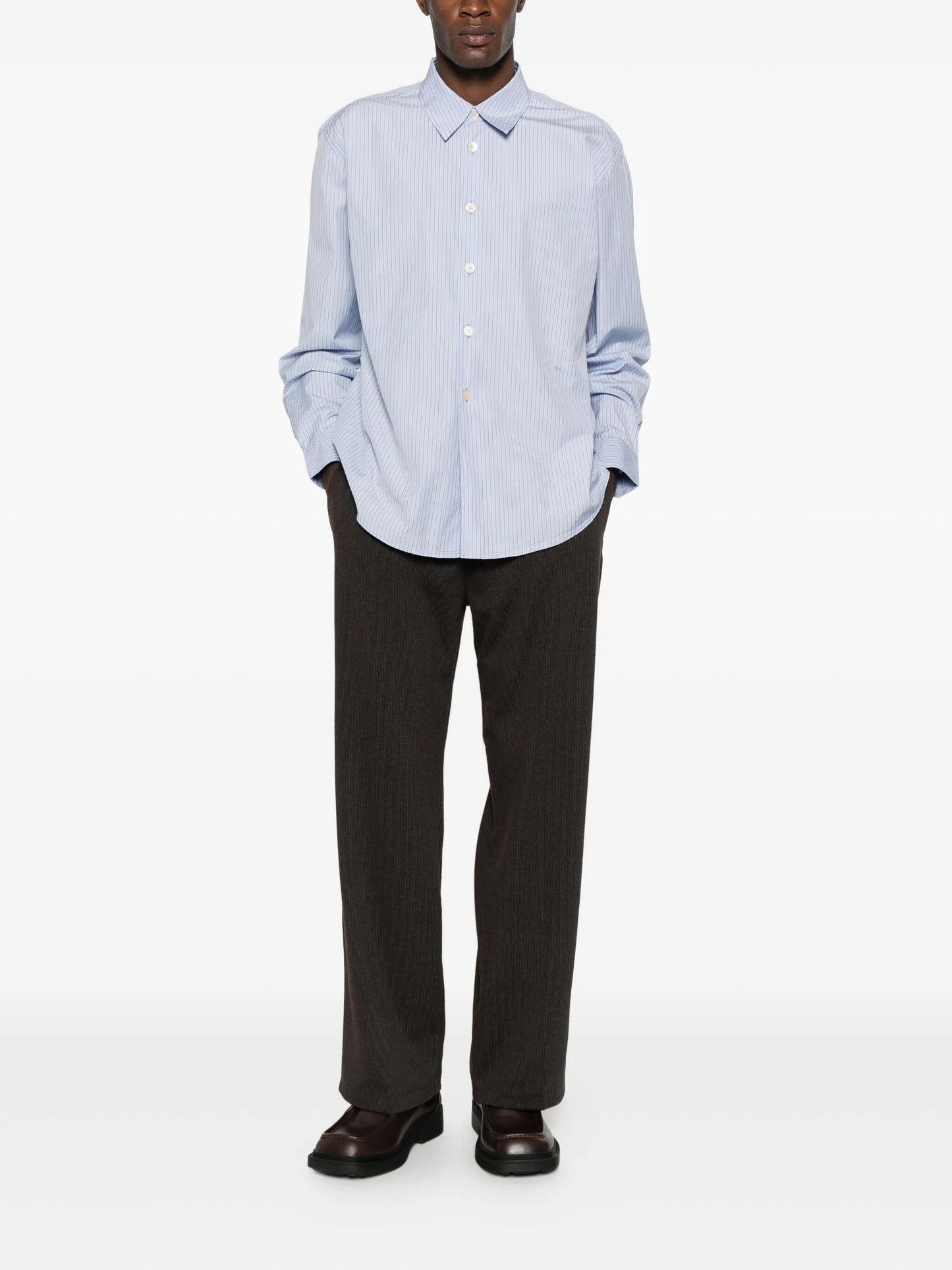 striped poplin shirt