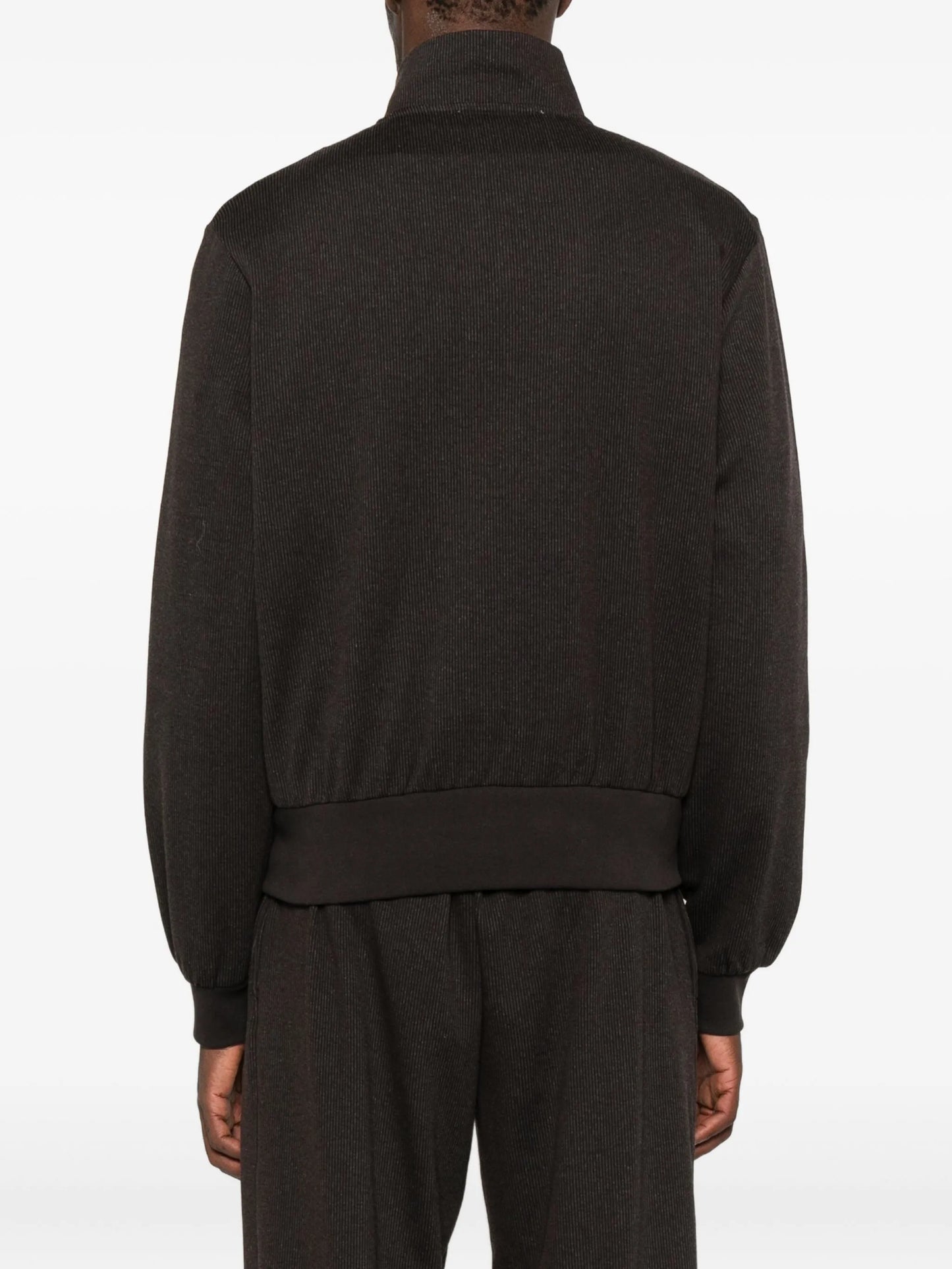 pinstripe-pattern jacket