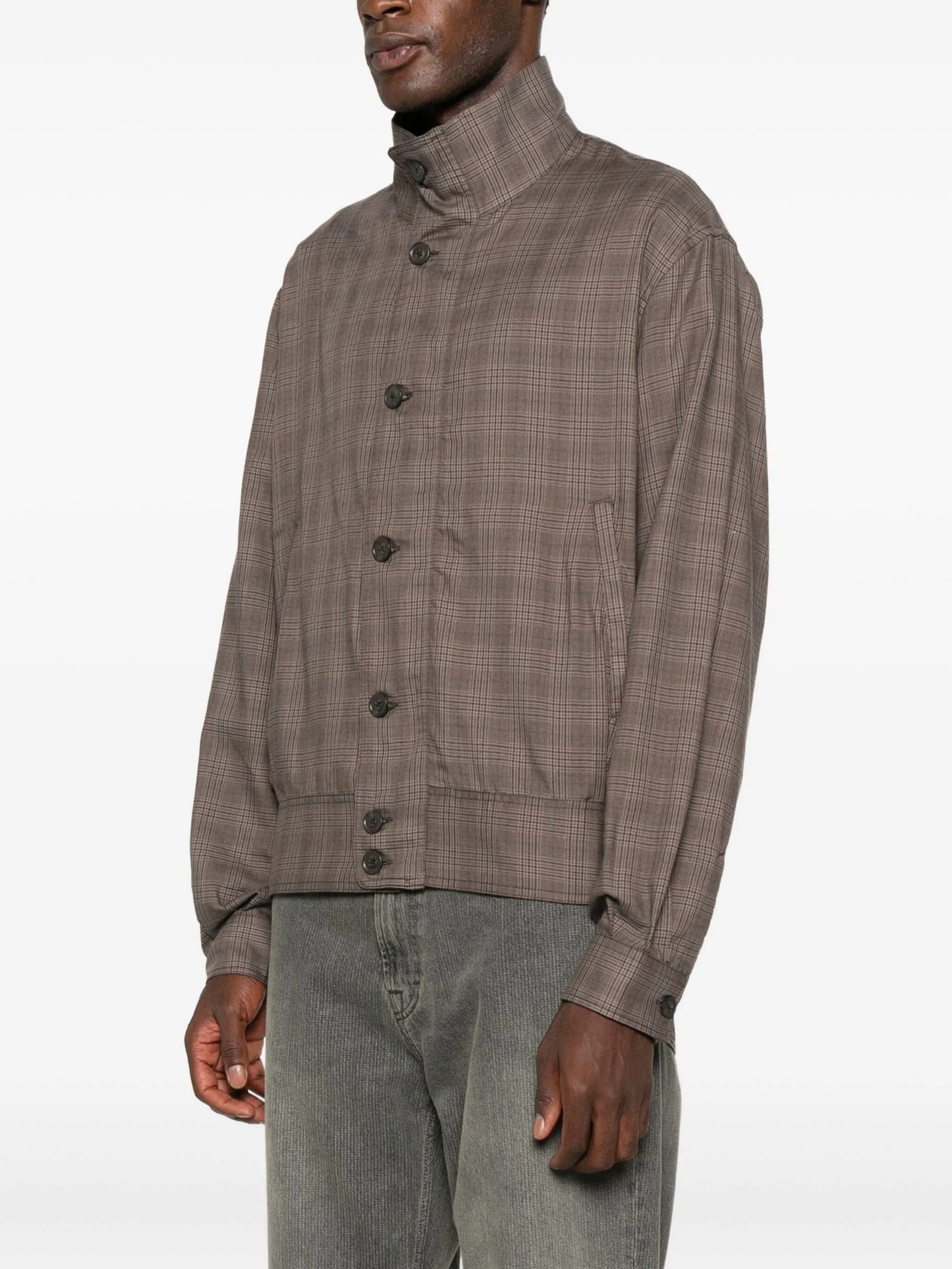 Mock plaid-pattern jacket