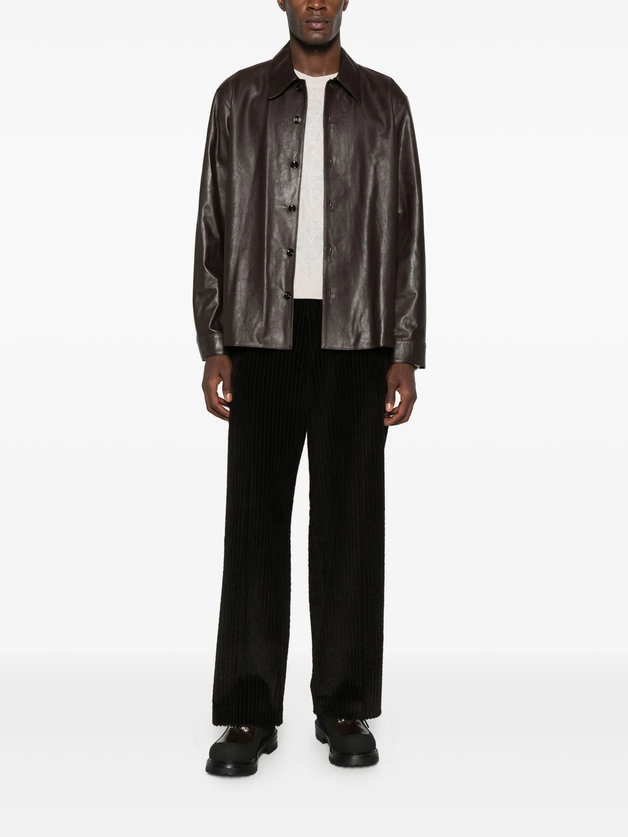 leather overshirt