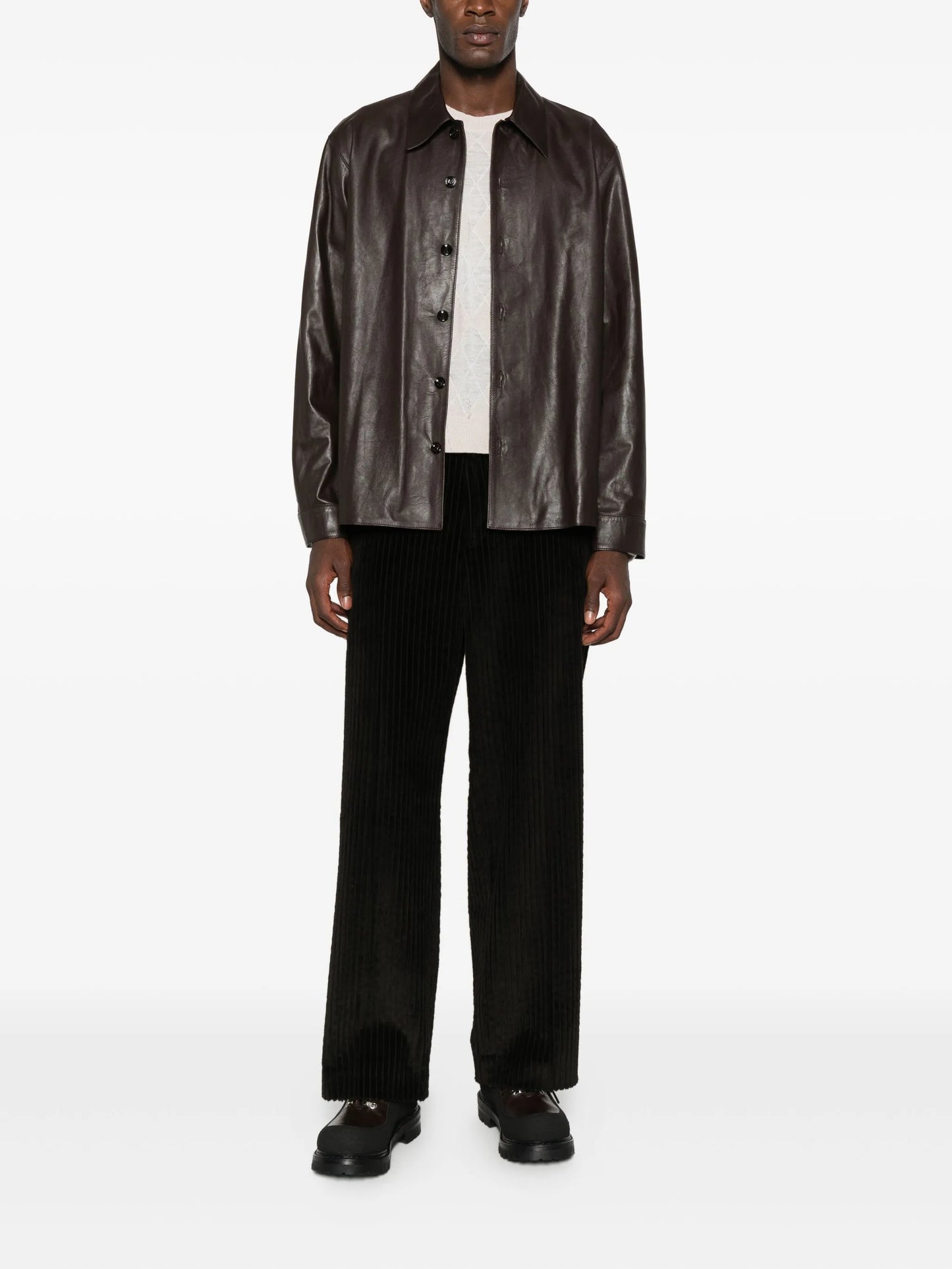 leather overshirt