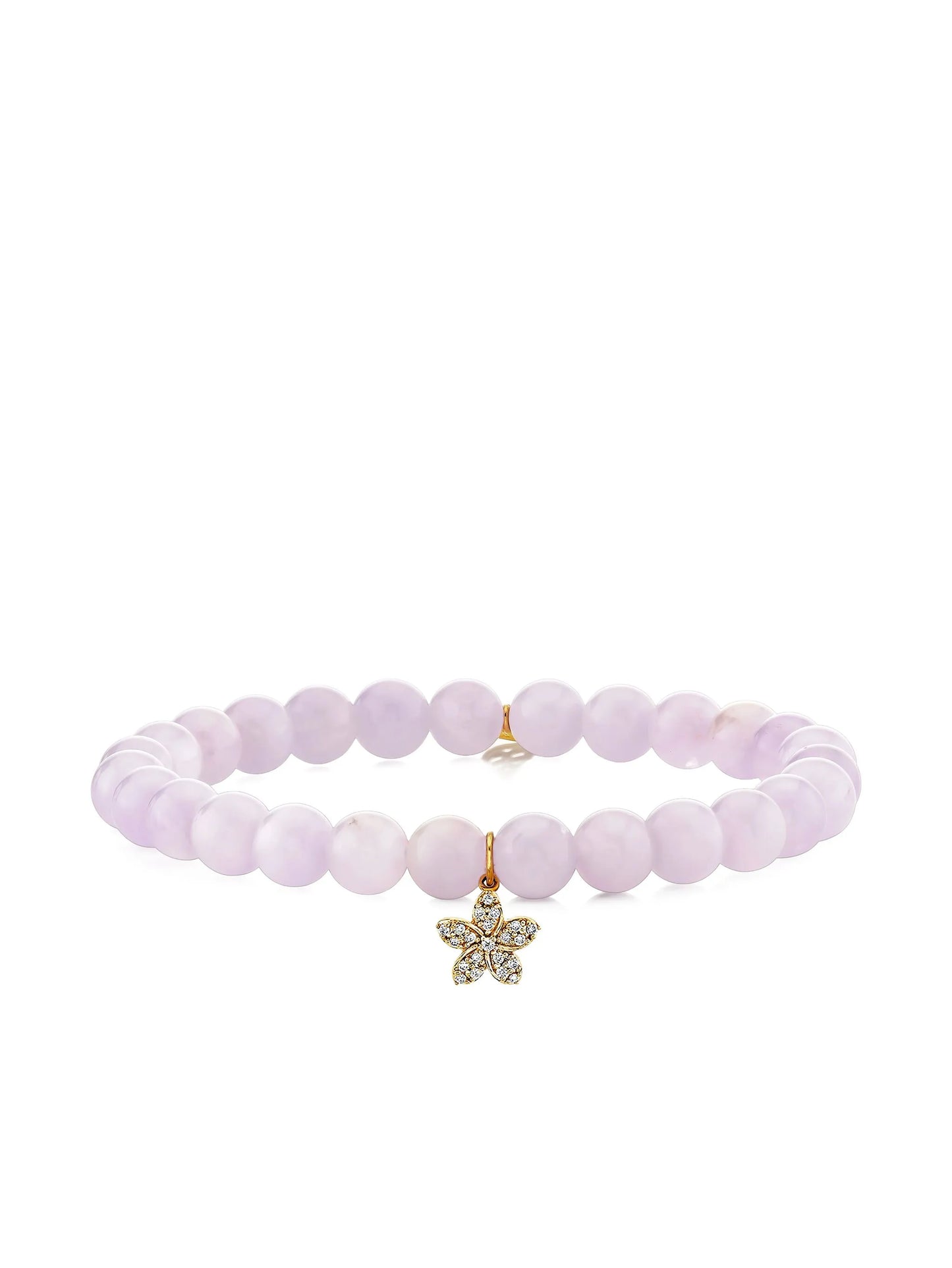 14CT yellow gold small Plumeria diamond bracelet