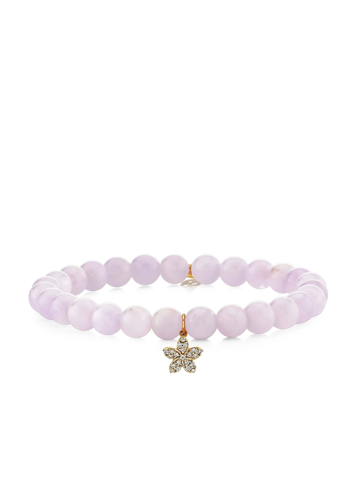 14CT yellow gold small Plumeria diamond bracelet