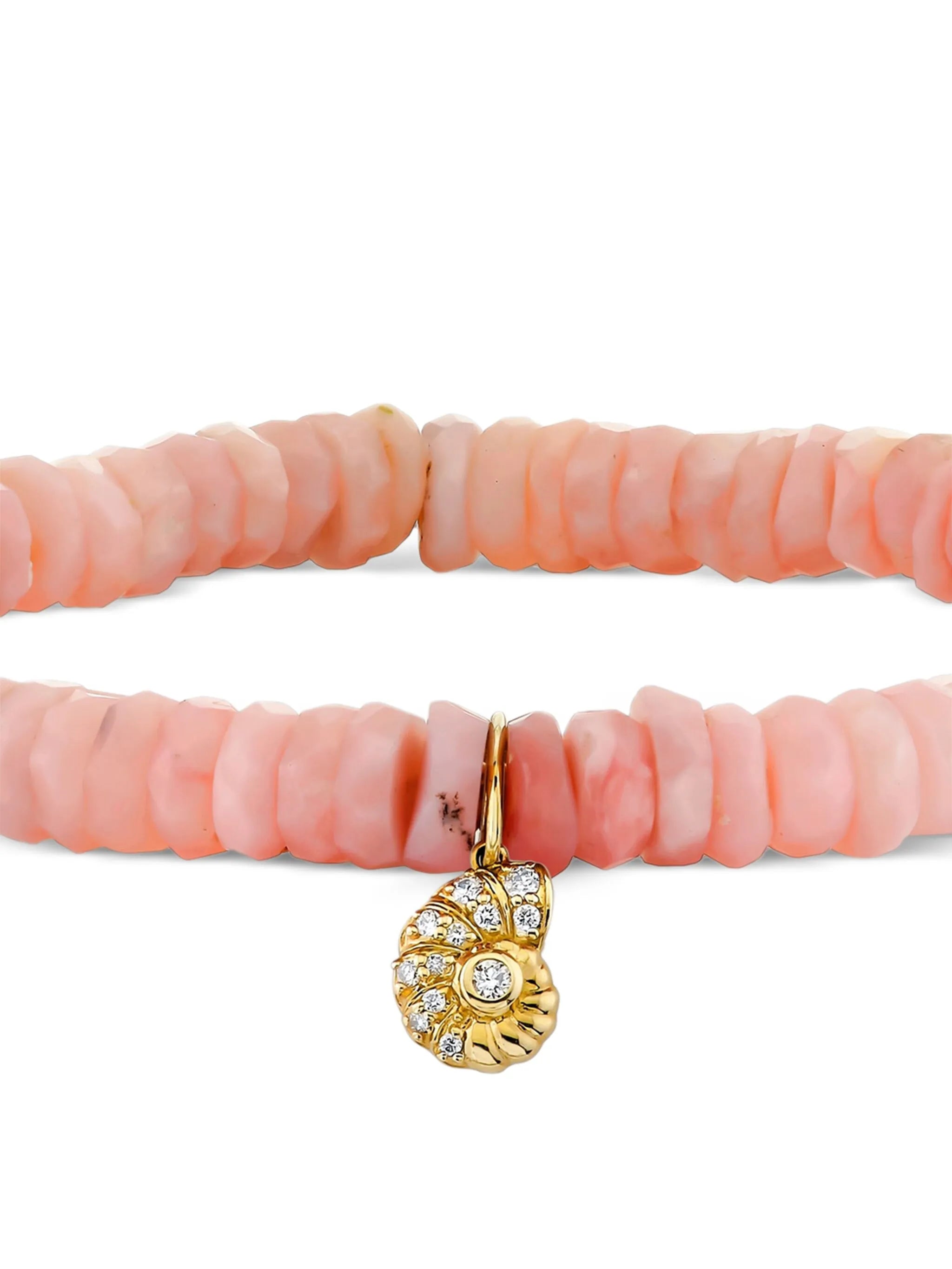 14CT yellow gold small Nautilus opal and diamond bracelet