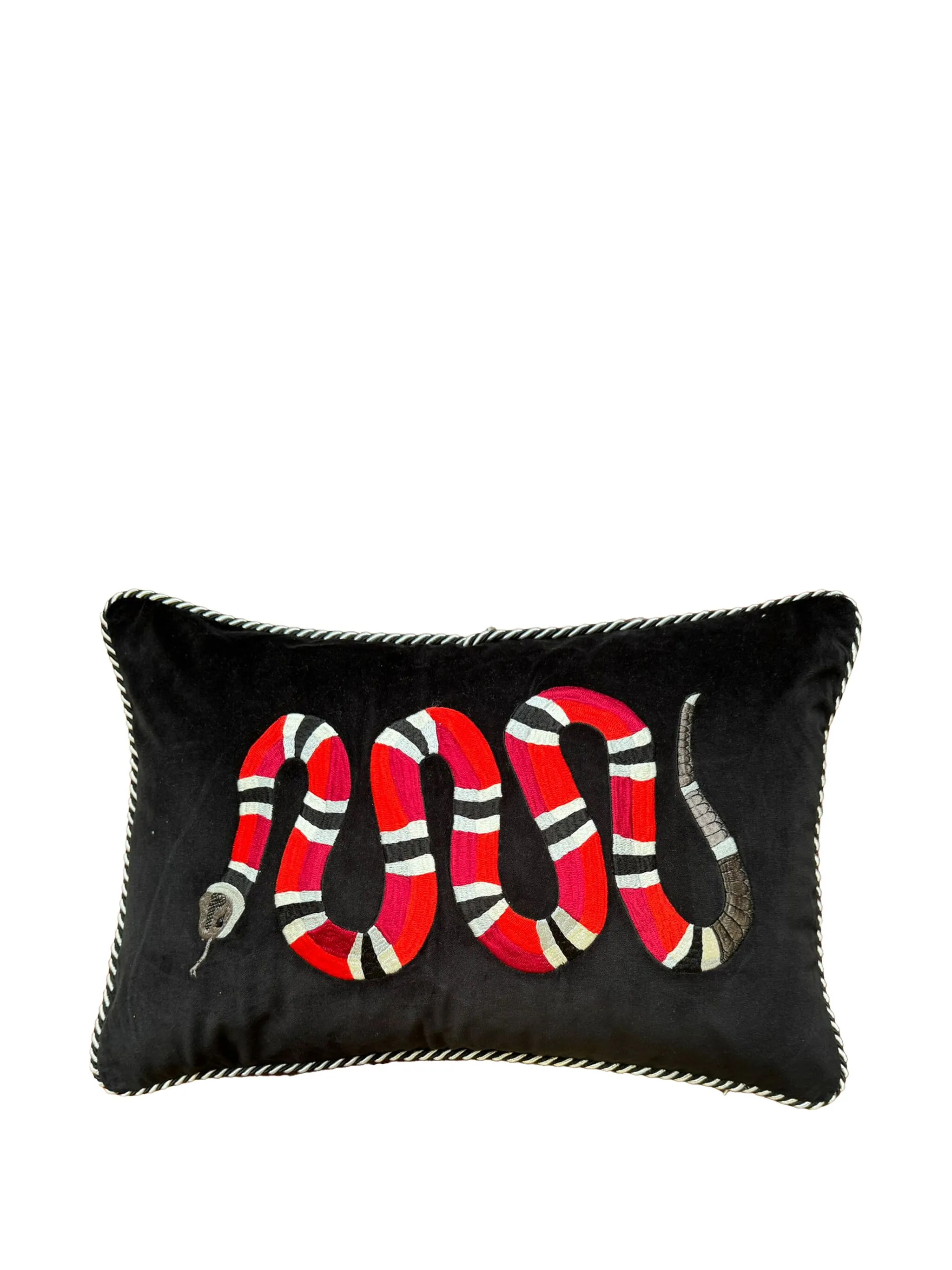 snake-embroidered decorative cushion (40cm x 60cm)