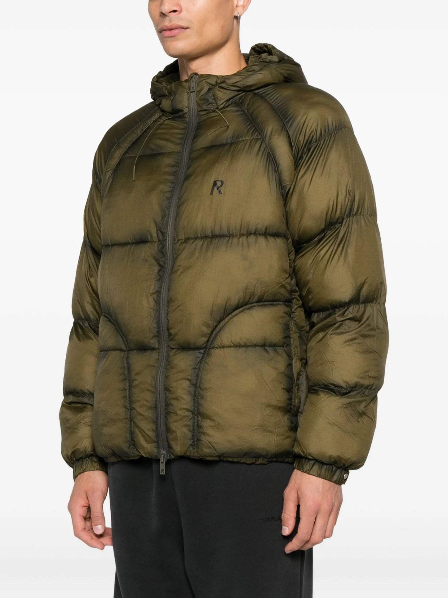 translucent hooded puffer jacket