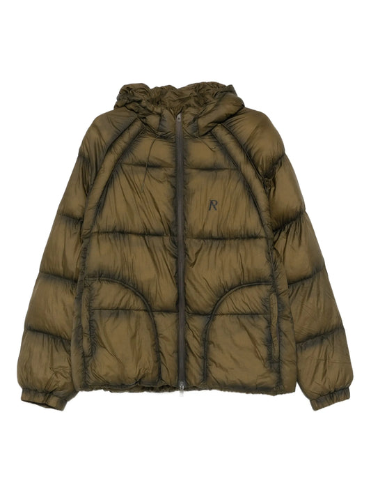 translucent hooded puffer jacket