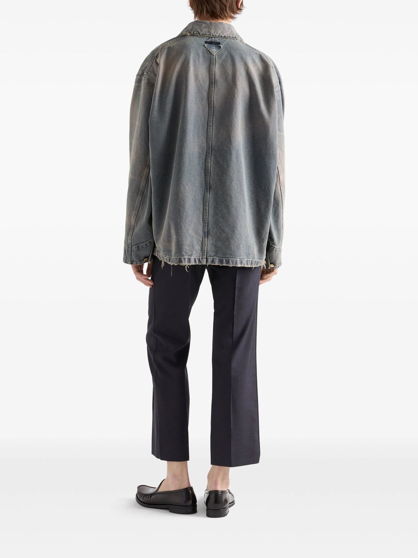 distressed-effect jacket
