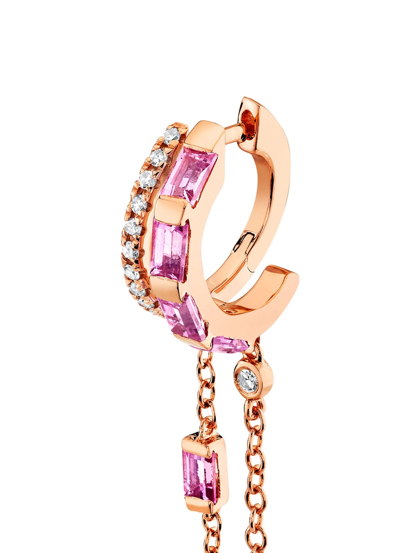 18CT rose gold Double Mixed Fringe sapphire earrings