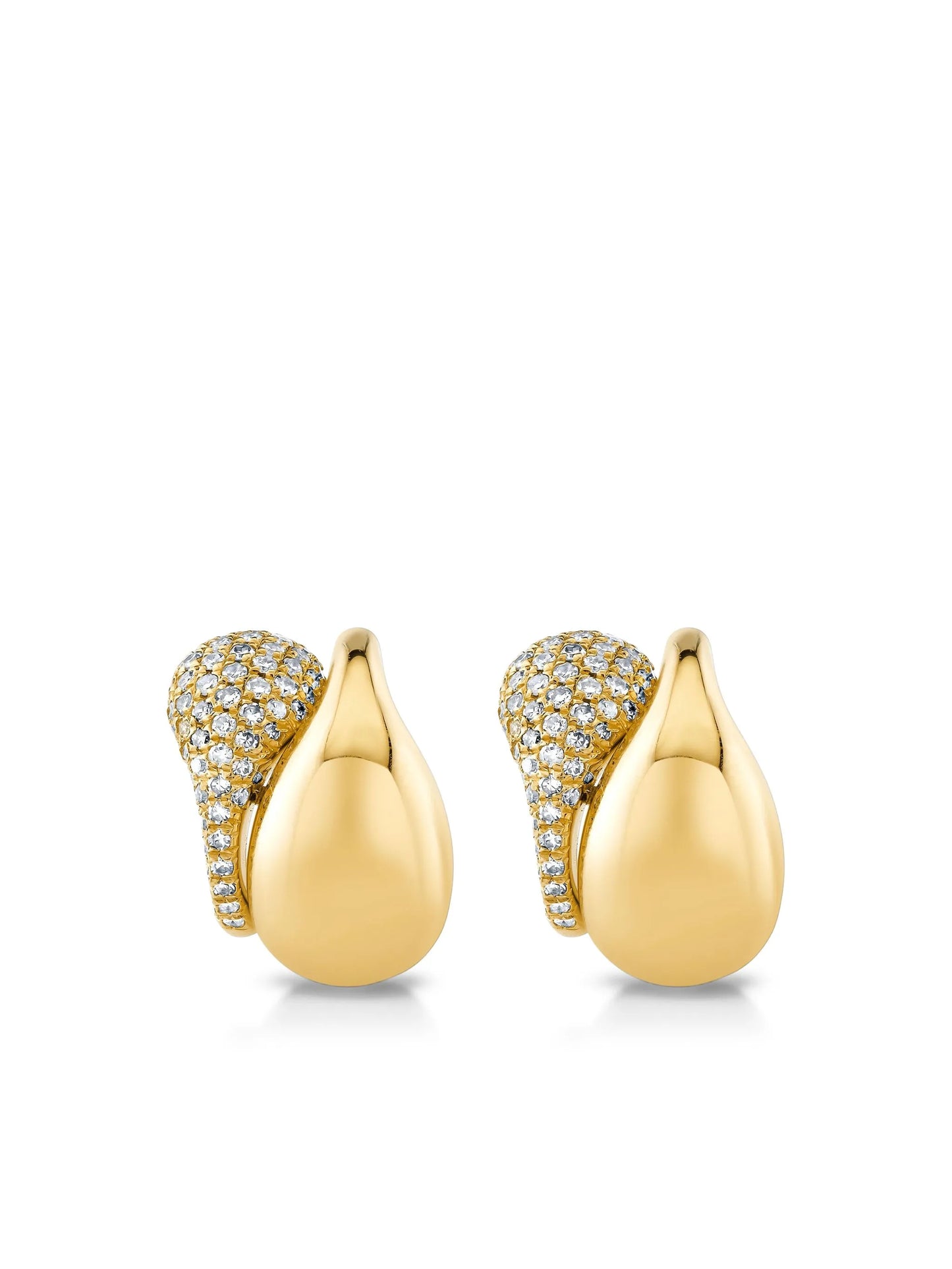 18CT yellow gold double drip diamond earrings
