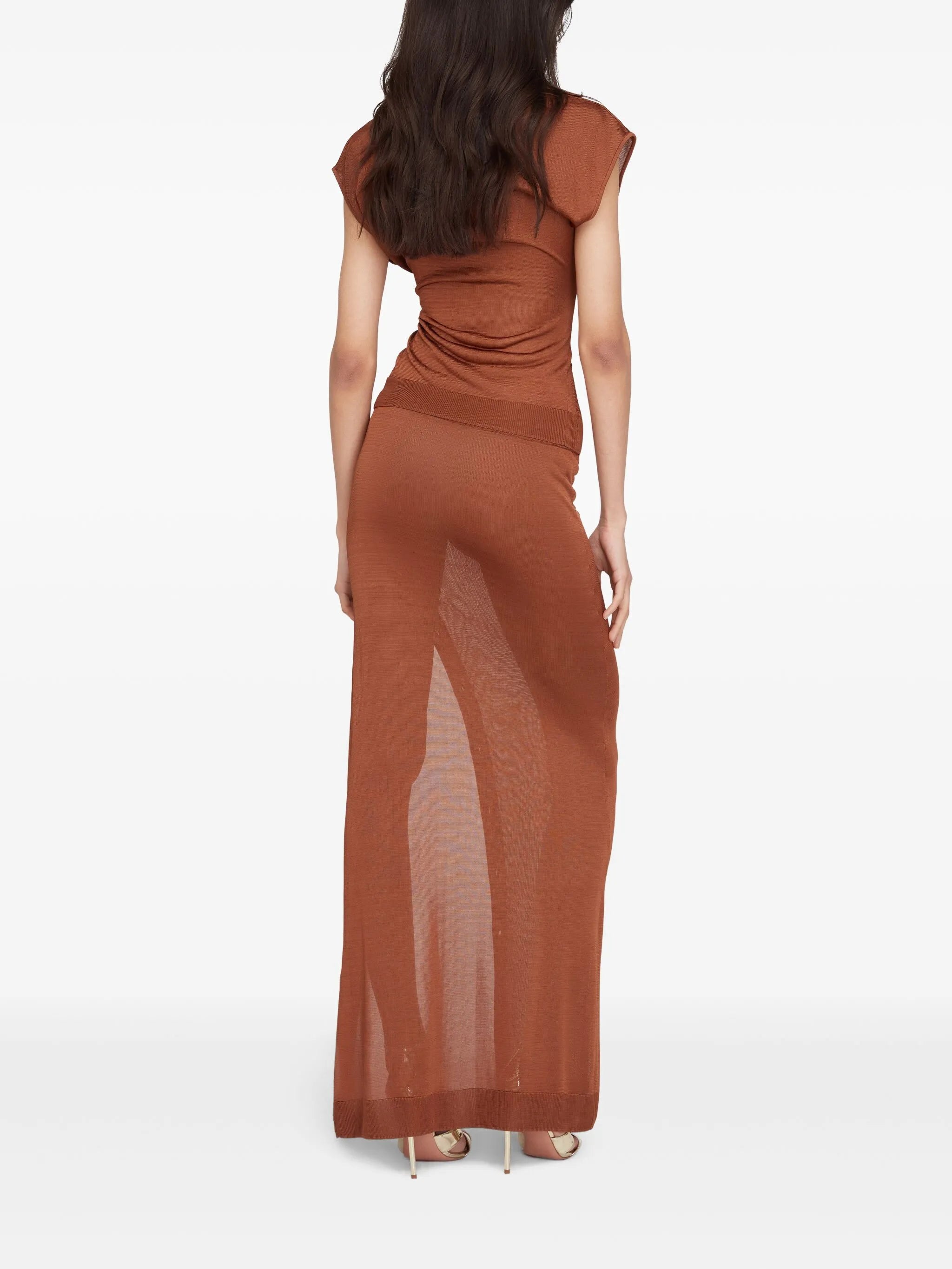 Guayabera knitted maxi skirt