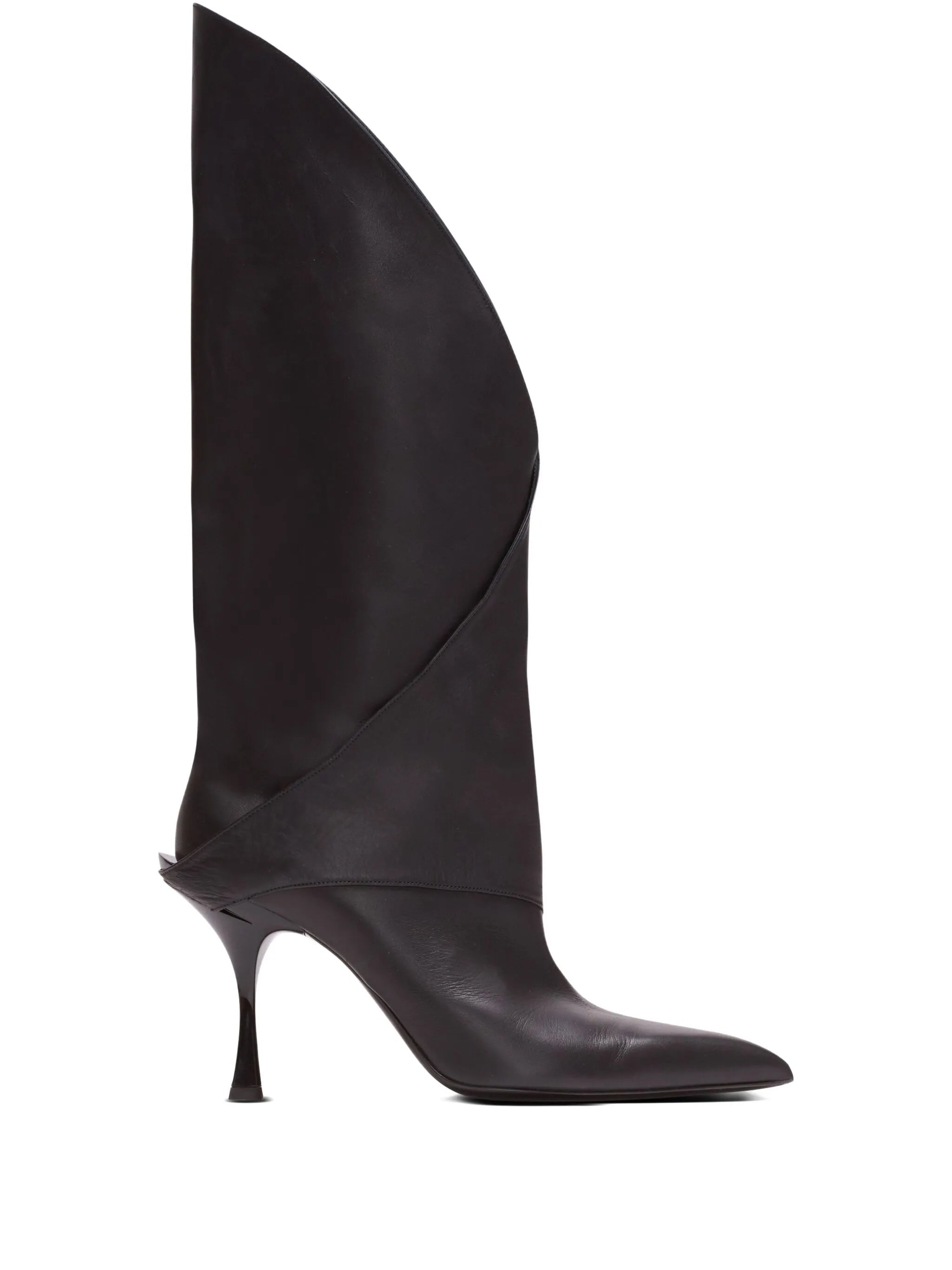 Twist leather knee-high boots