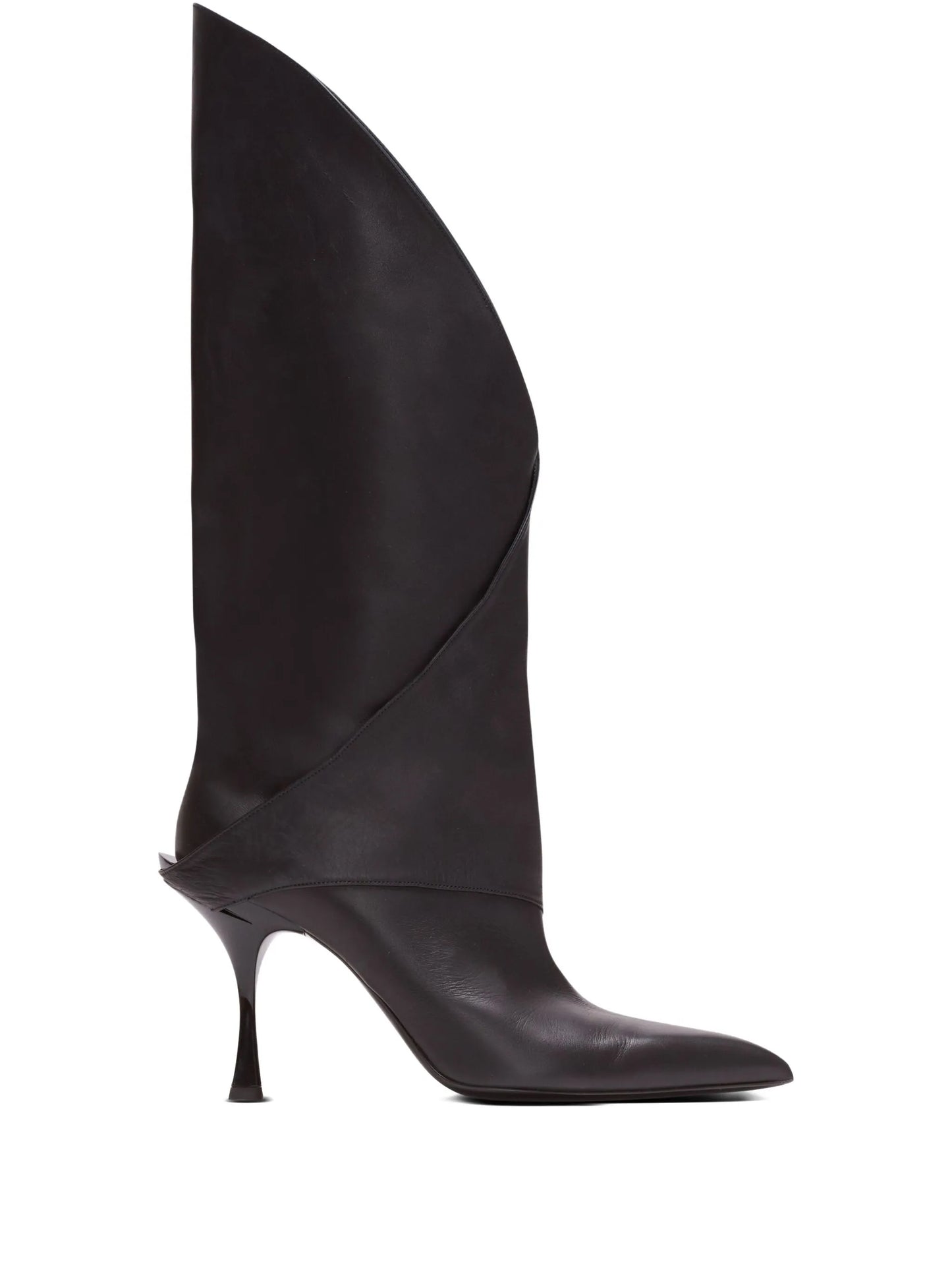 Twist leather knee-high boots