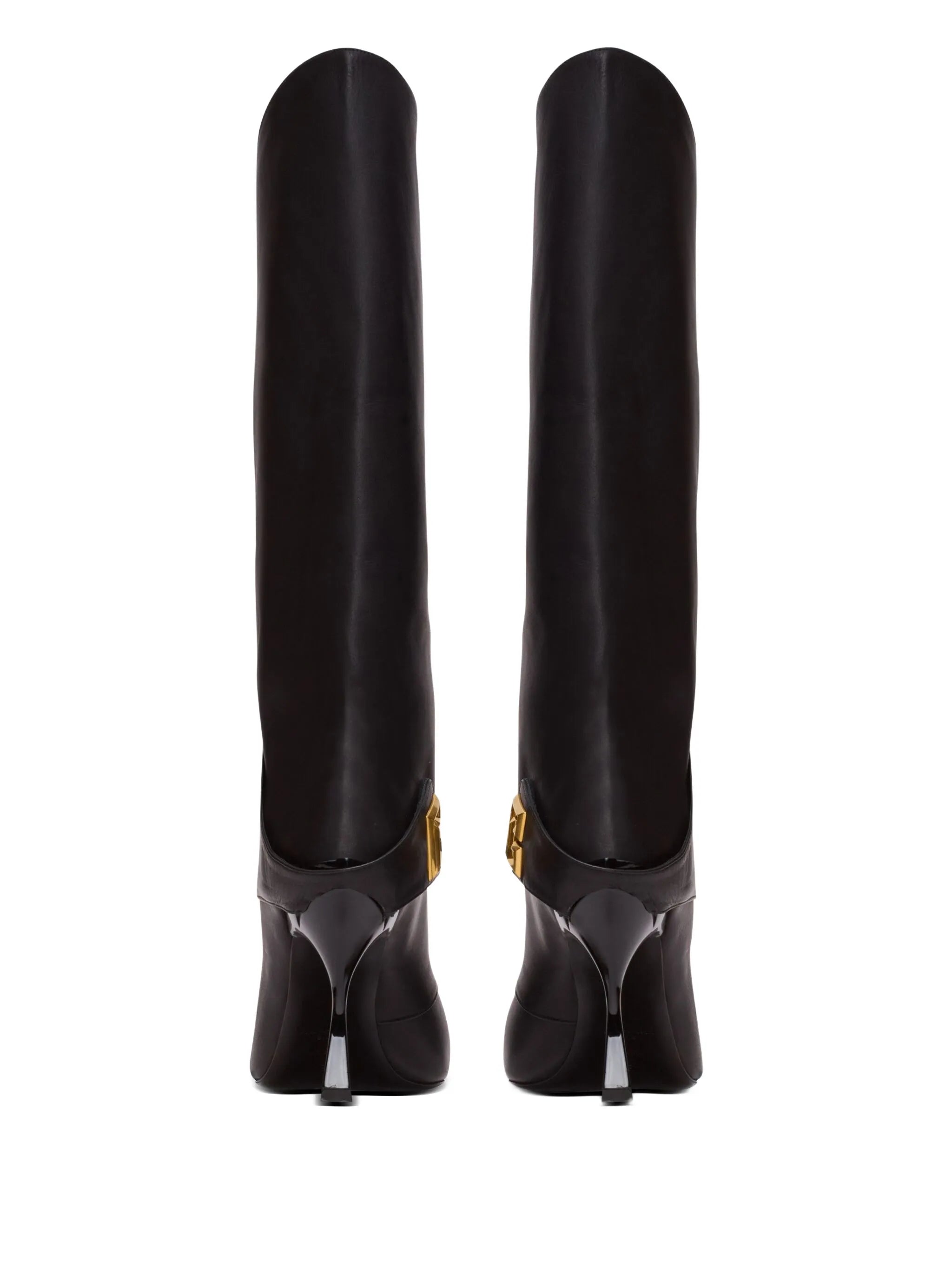 Twist leather knee-high boots