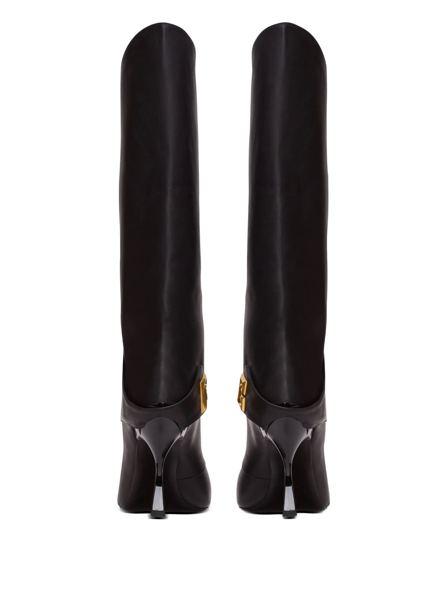 Twist leather knee-high boots