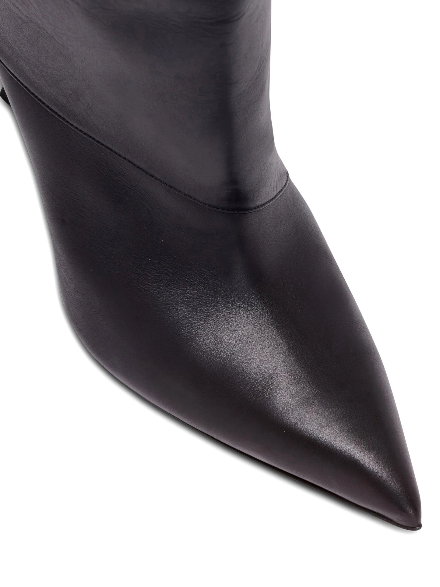 Twist leather knee-high boots
