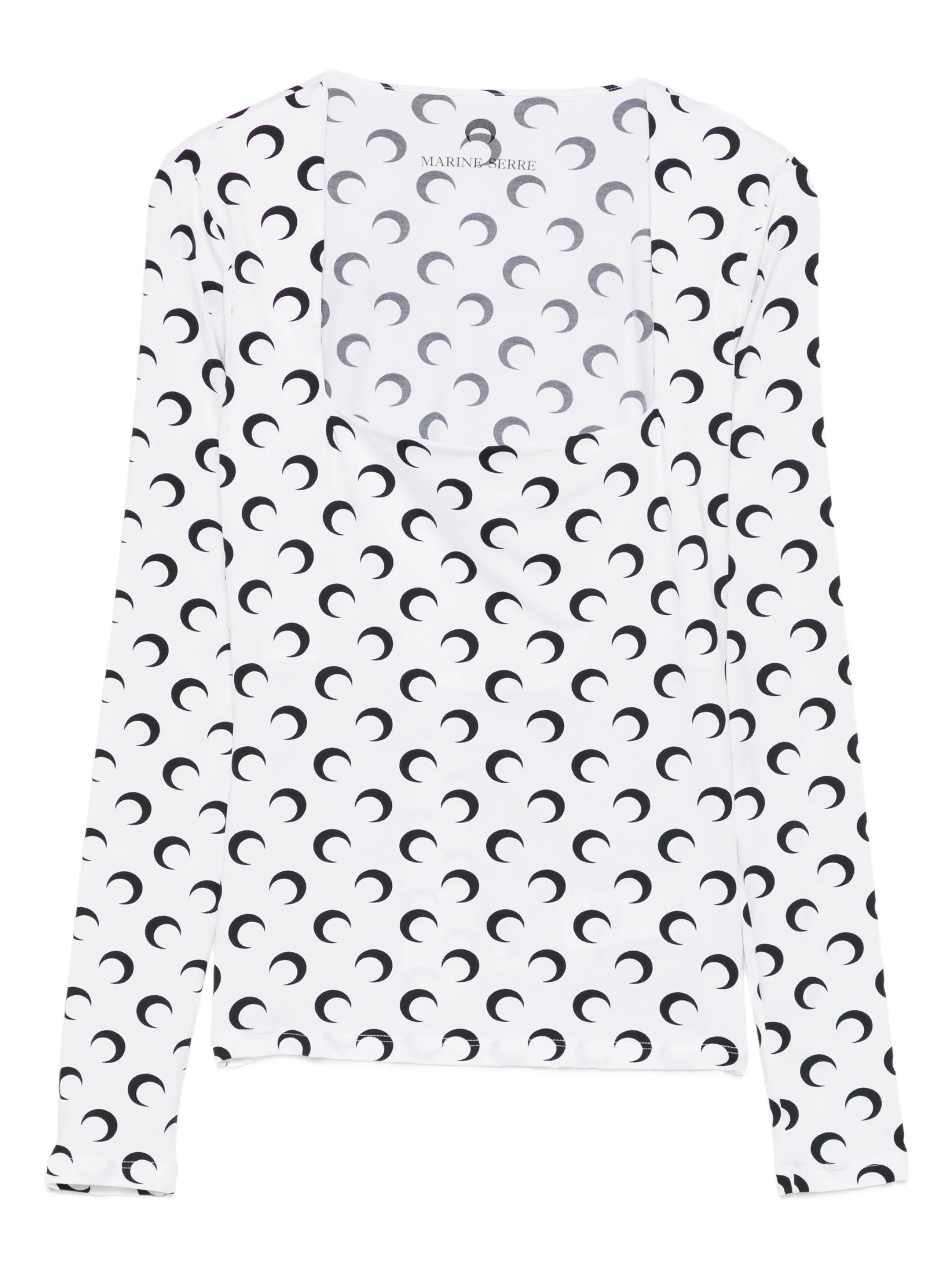 moon printed jersey squareneck top