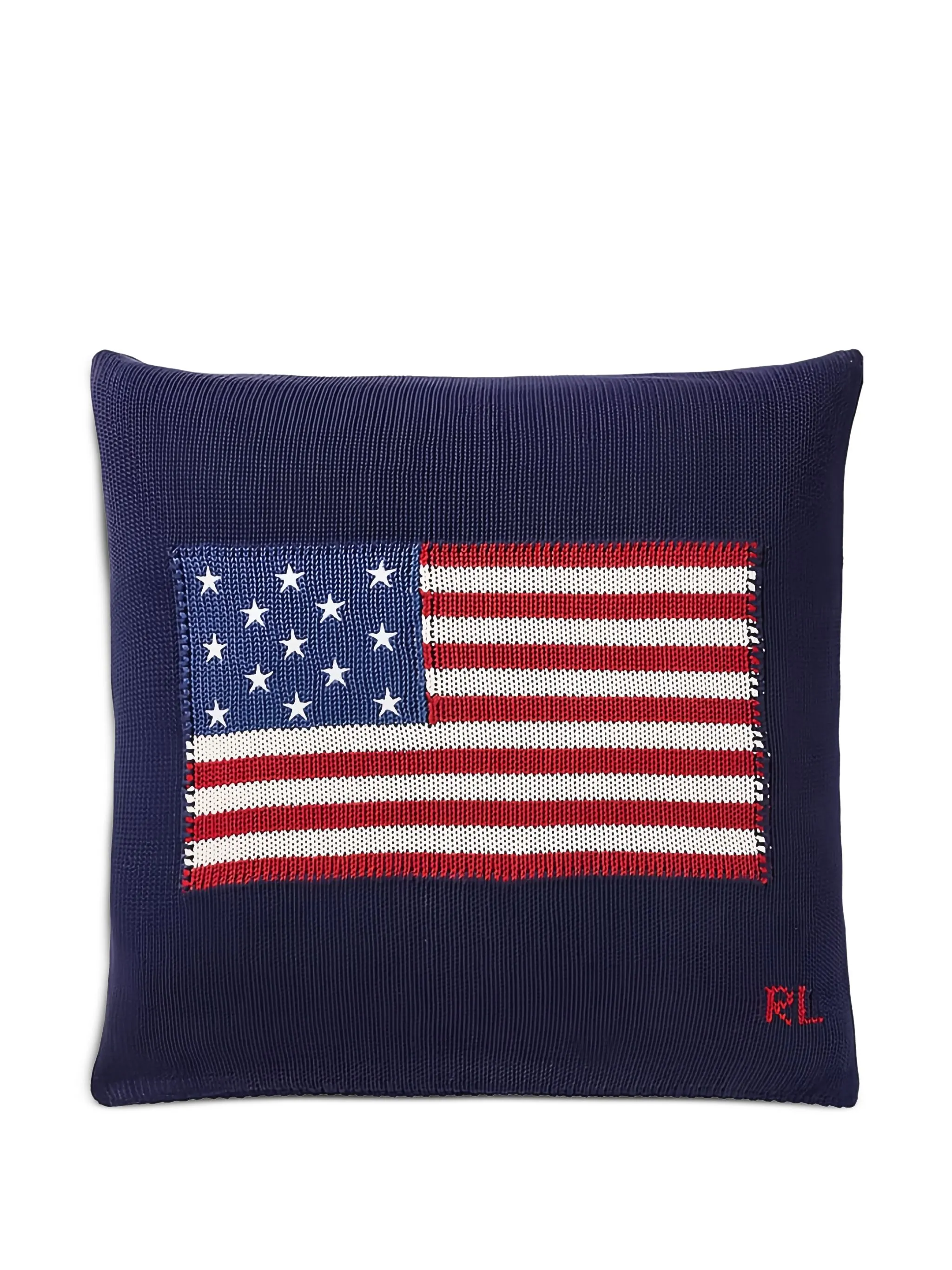 flag-embroidered cushion