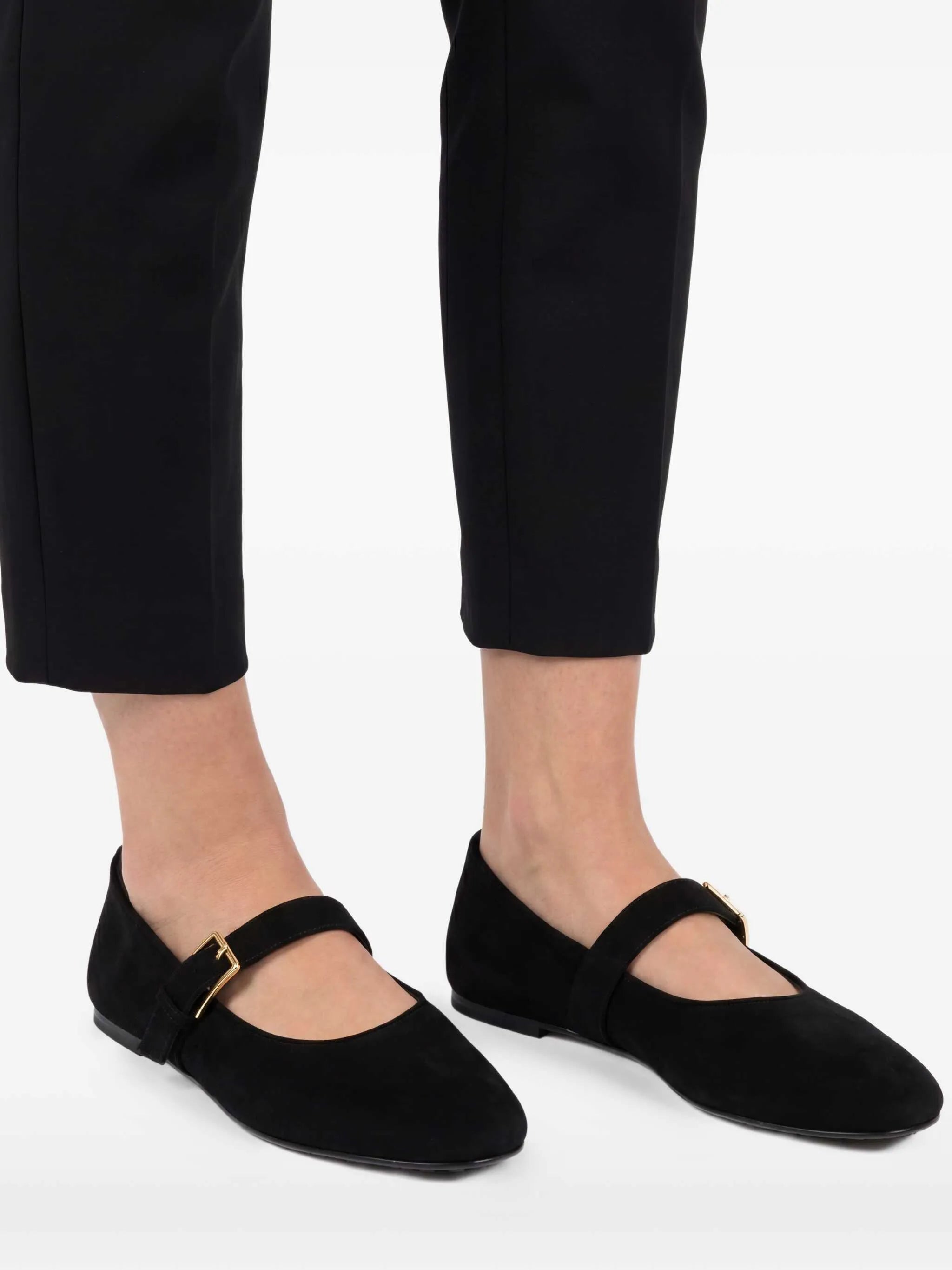 Ball buckle ballet flats
