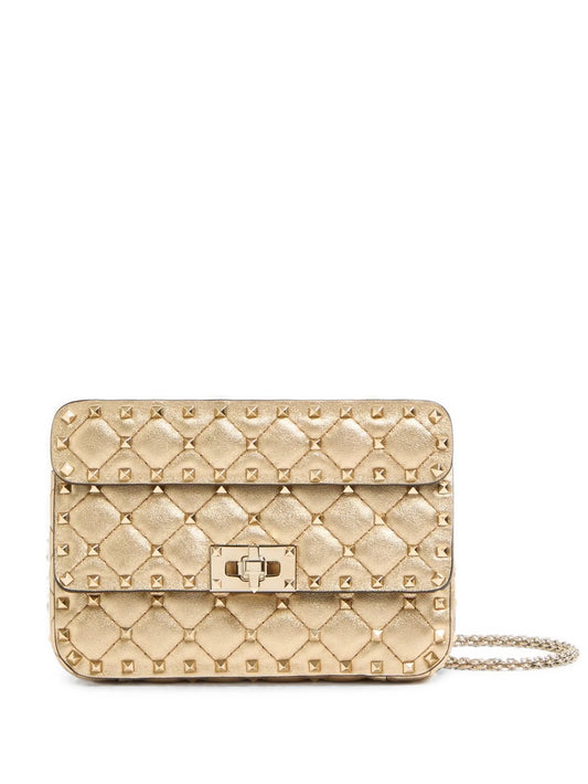 RockstudSpike small laminated nappa bag