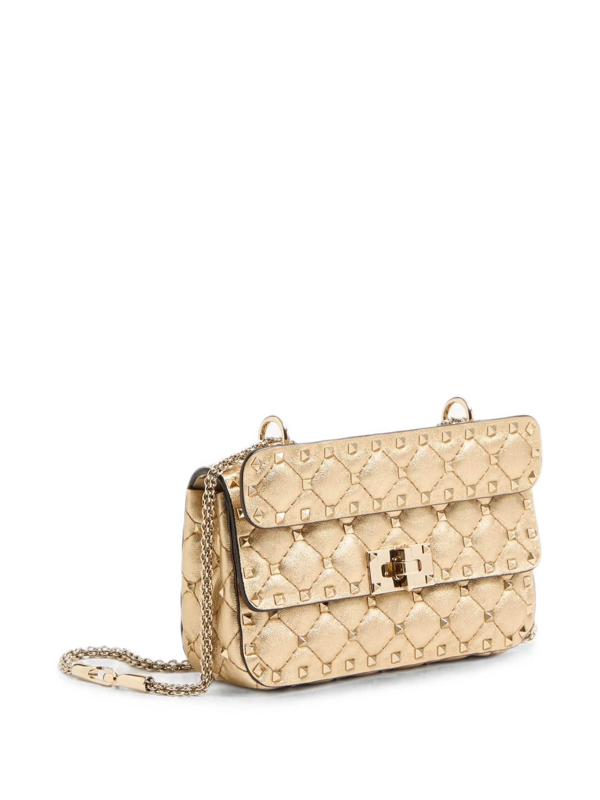 RockstudSpike small laminated nappa bag