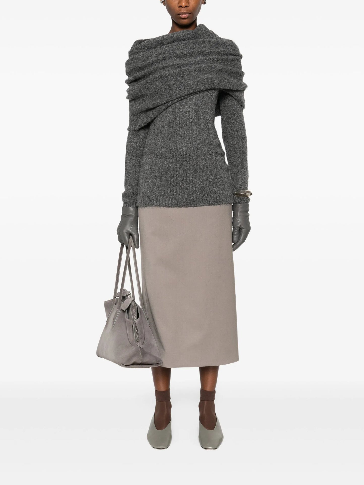 Bound off-shoulder sweater