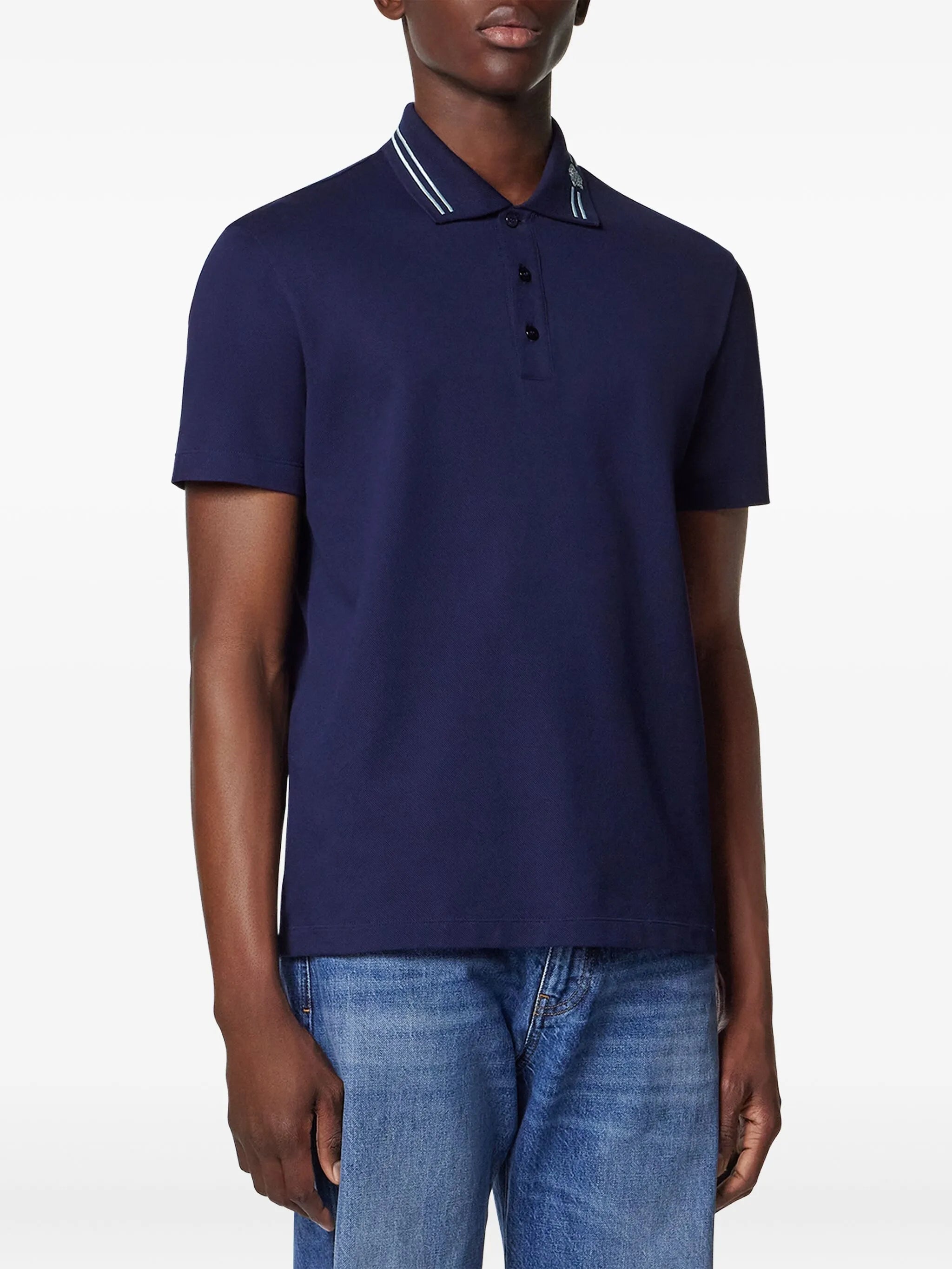 embroidered cotton polo shirt