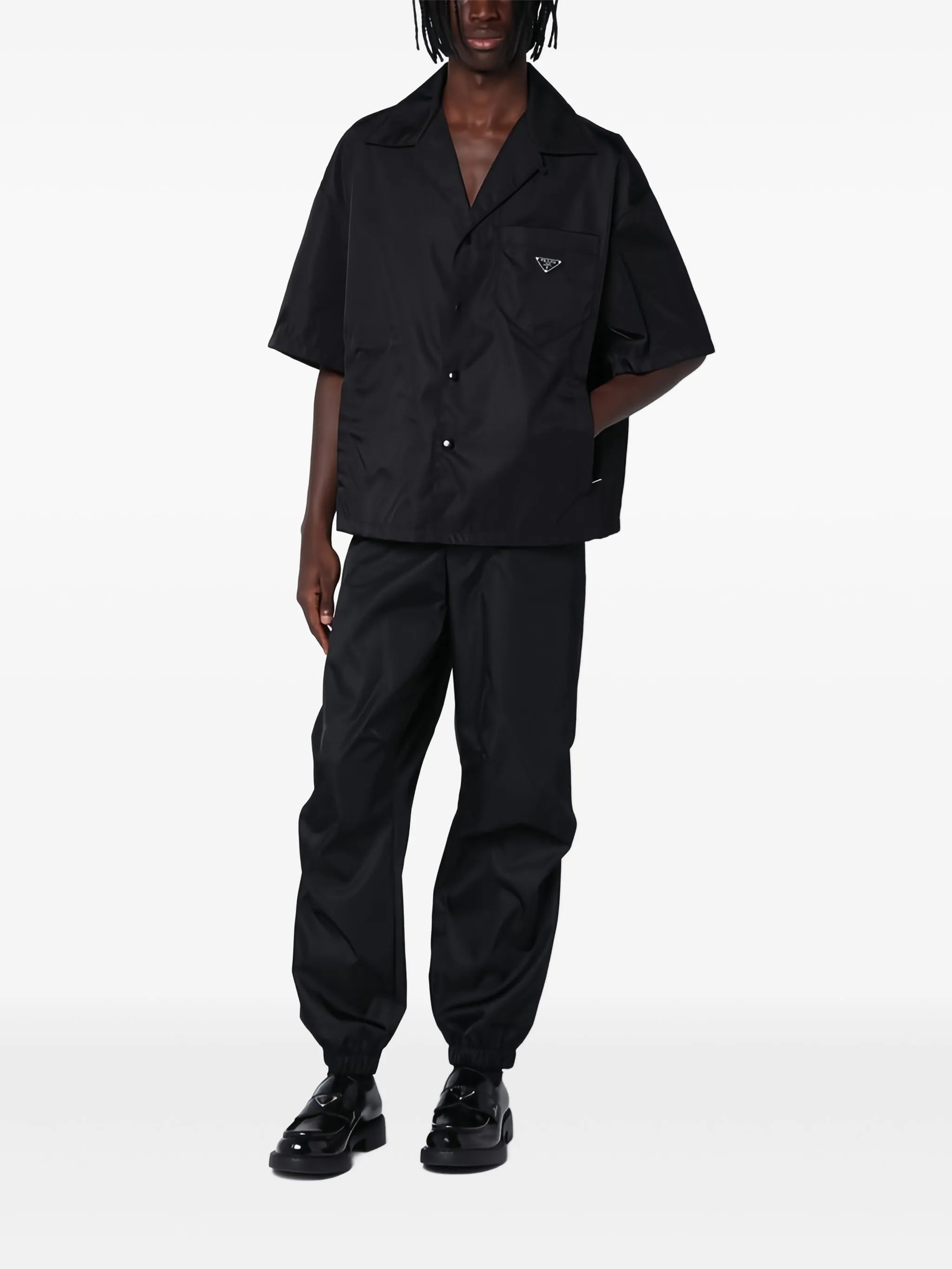 triangle-logo bowling shirt