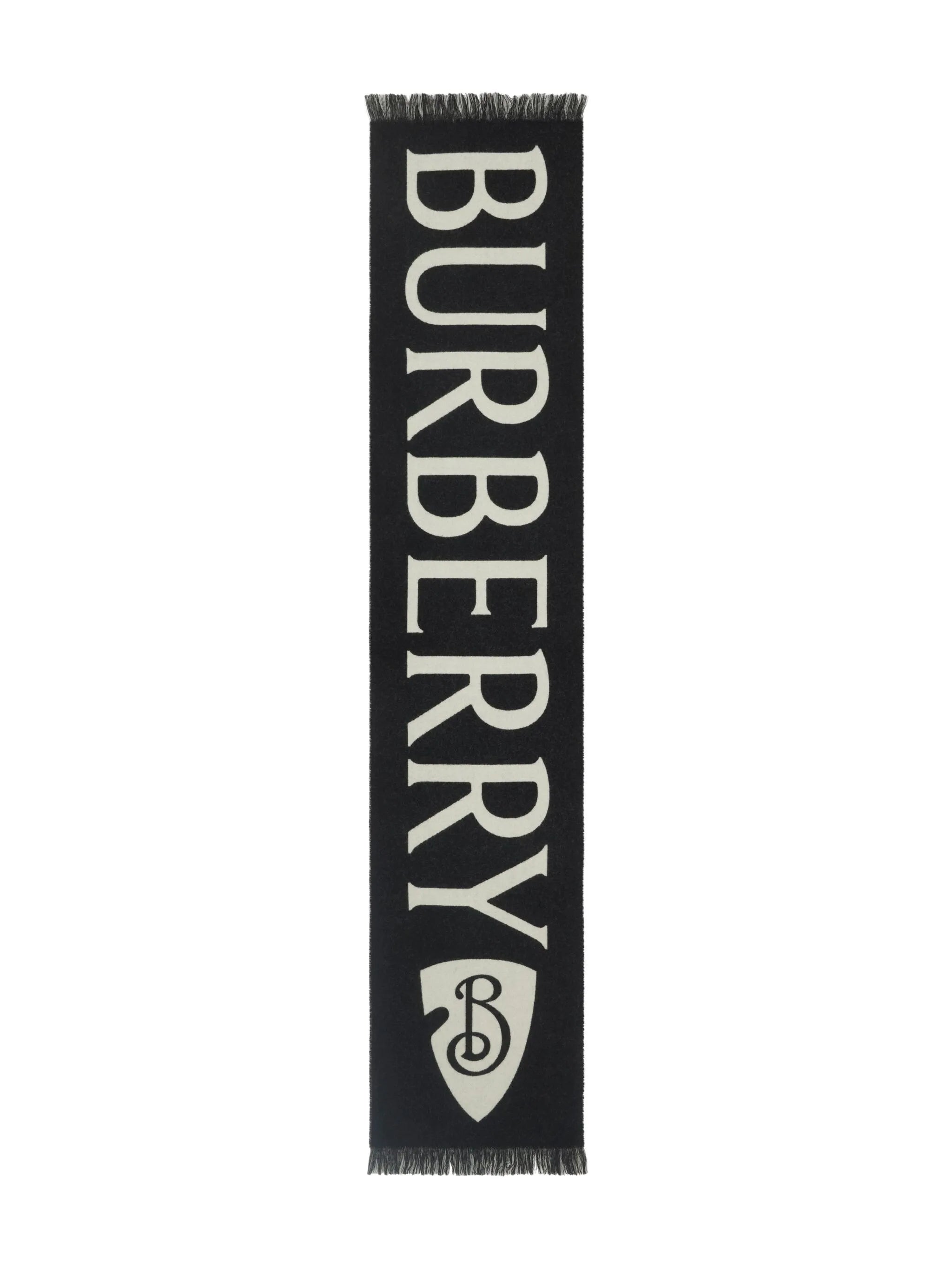 logo-jacquard wool scarf