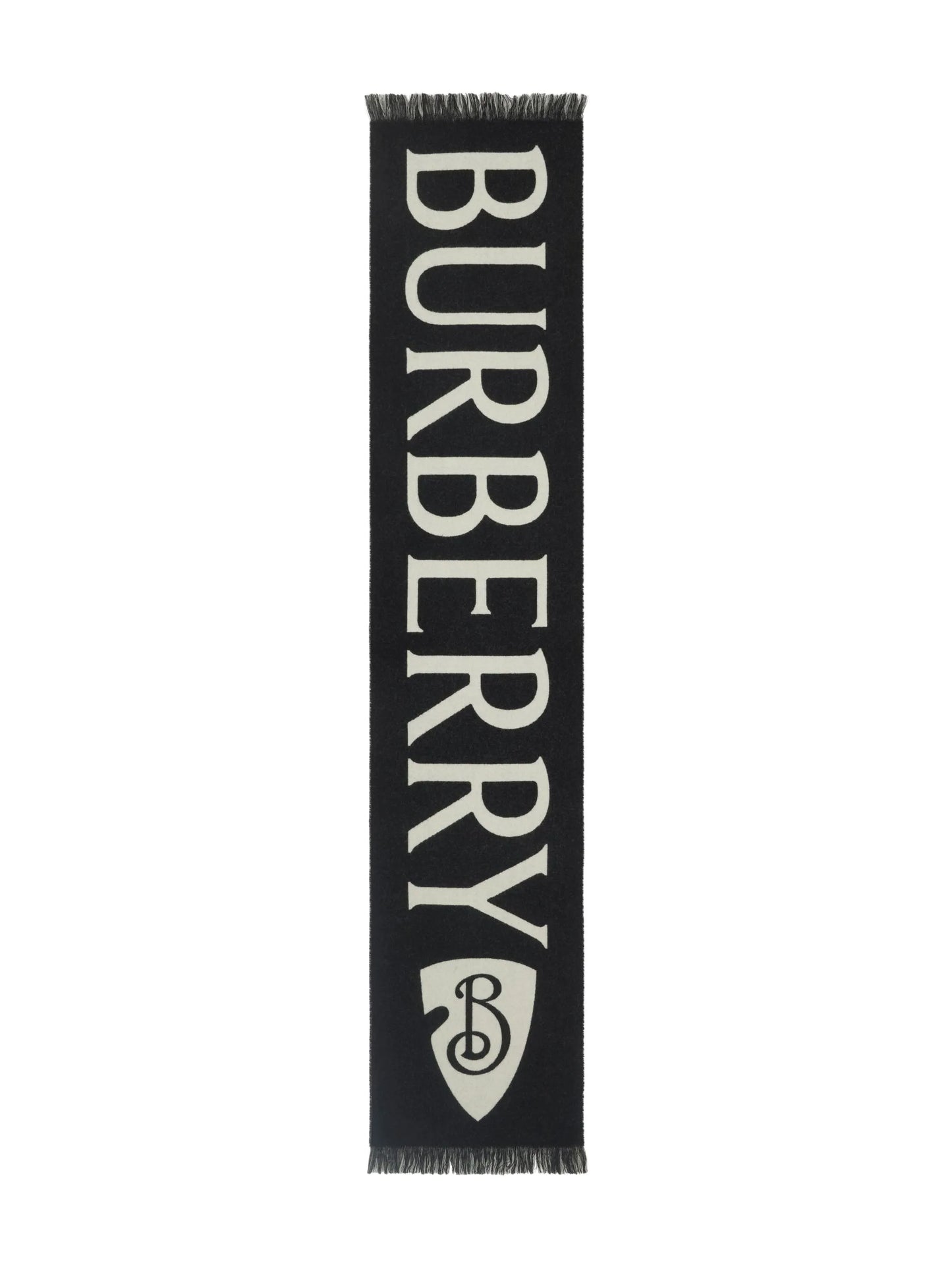 logo-jacquard wool scarf