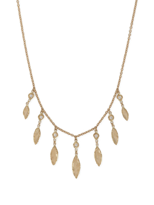 14CT yellow gold Shakers diamond necklace