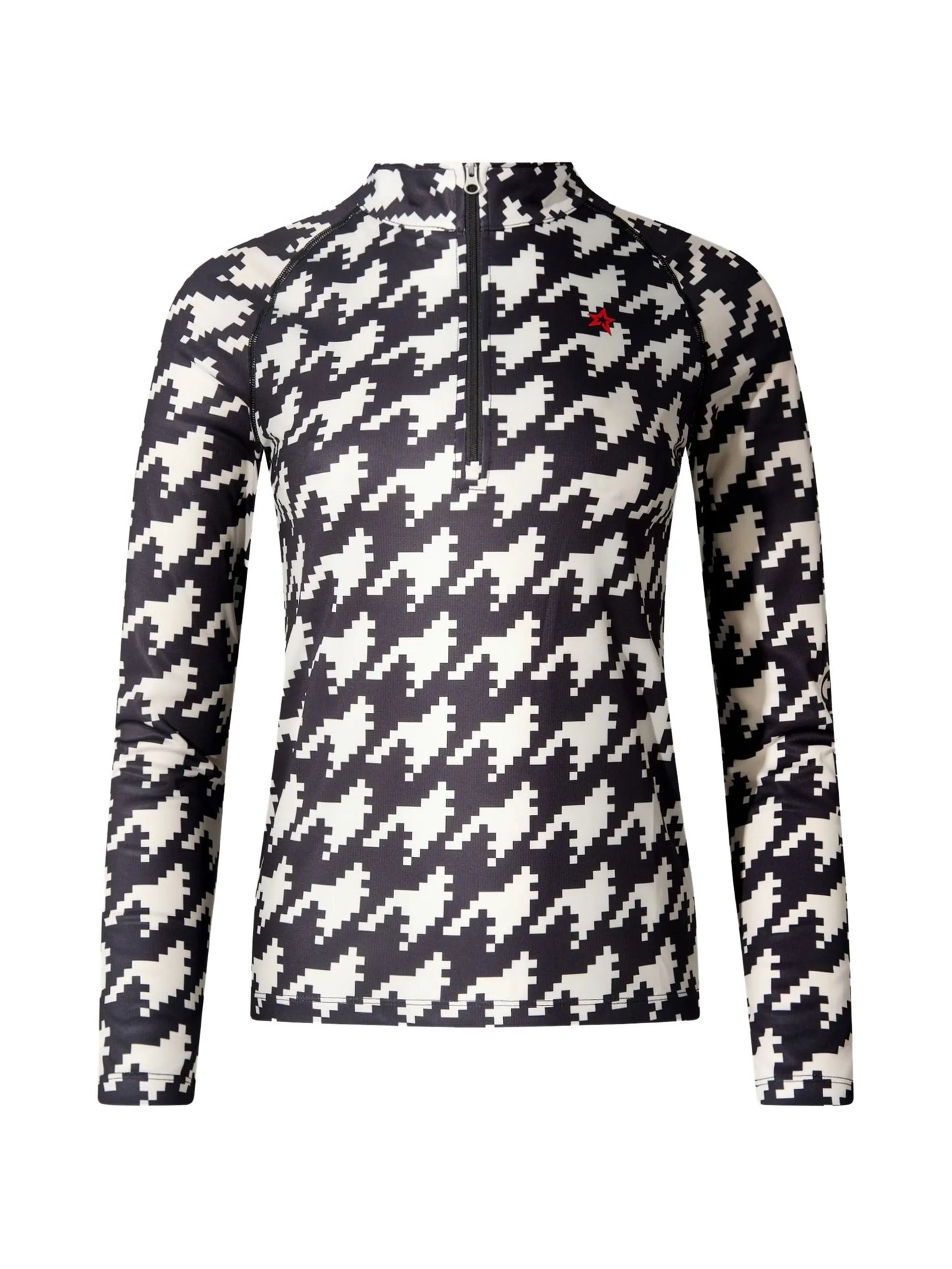 skiwear houndstooth-print base layer top