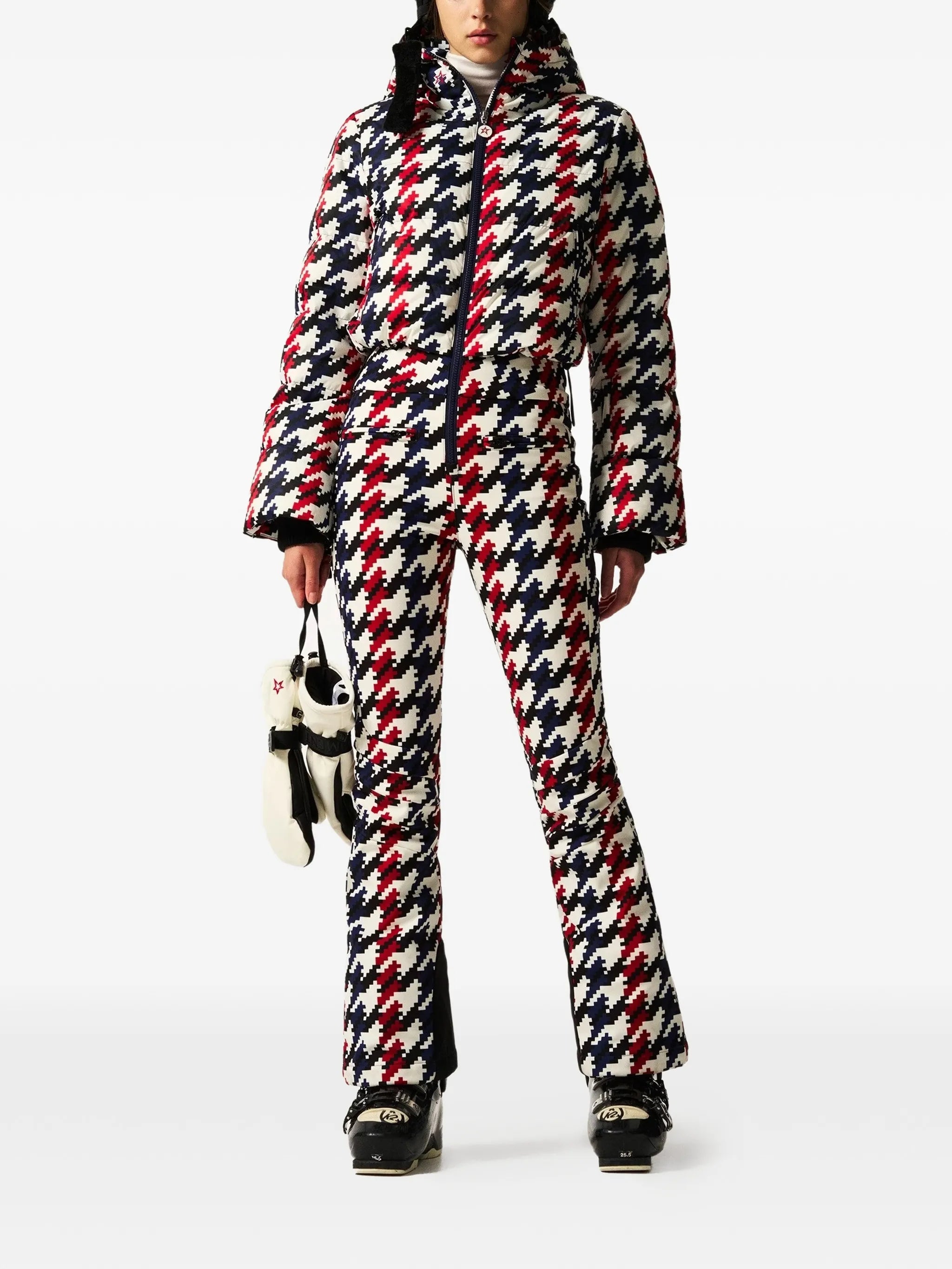 Polar Flare patterned ski suit