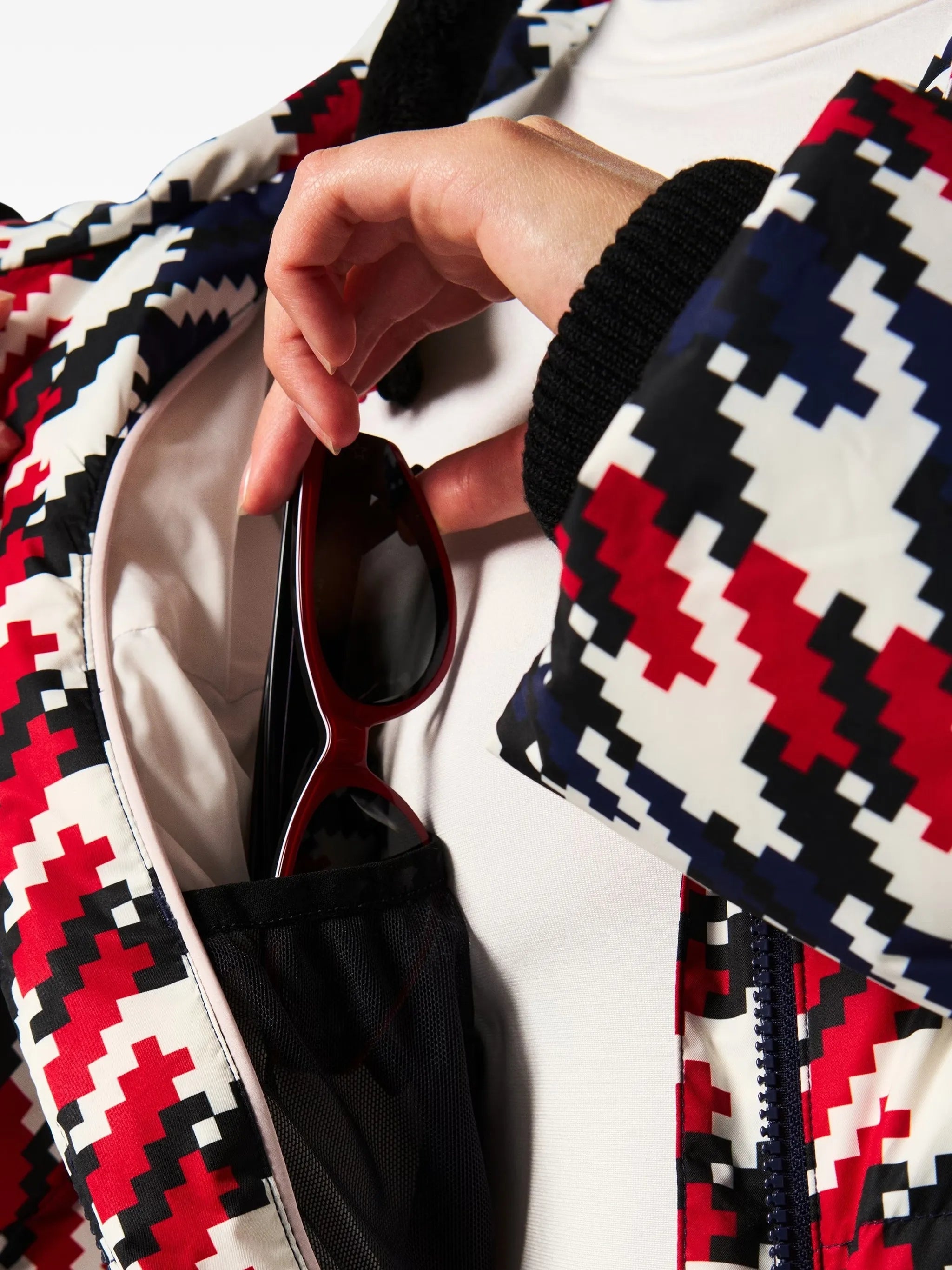 Polar Flare patterned ski suit