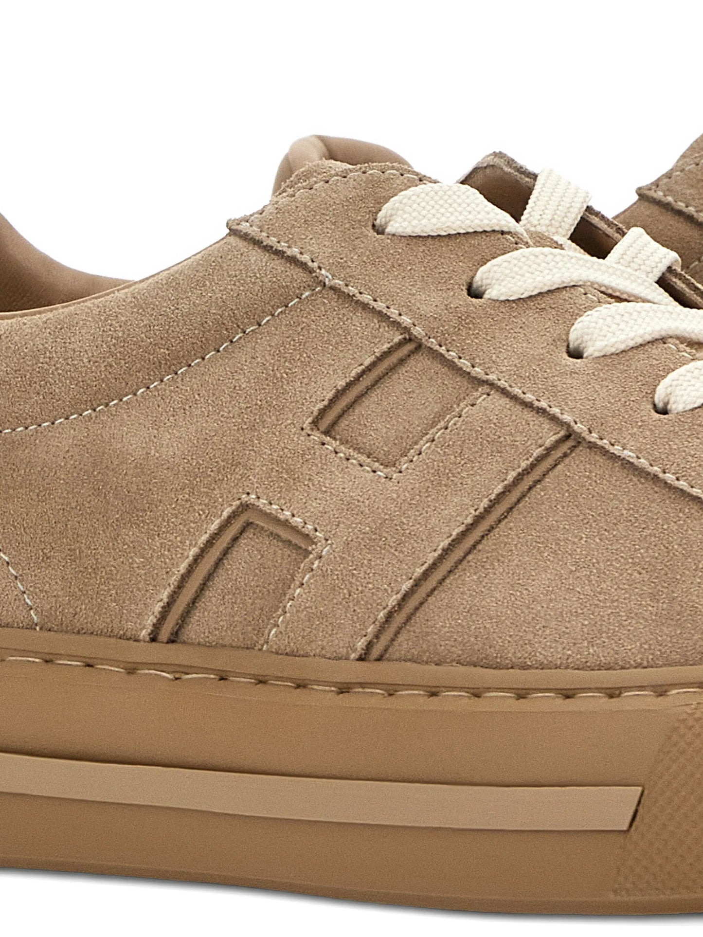 logo-patch suede sneakers