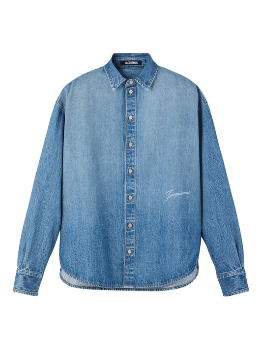 button-up denim shirt