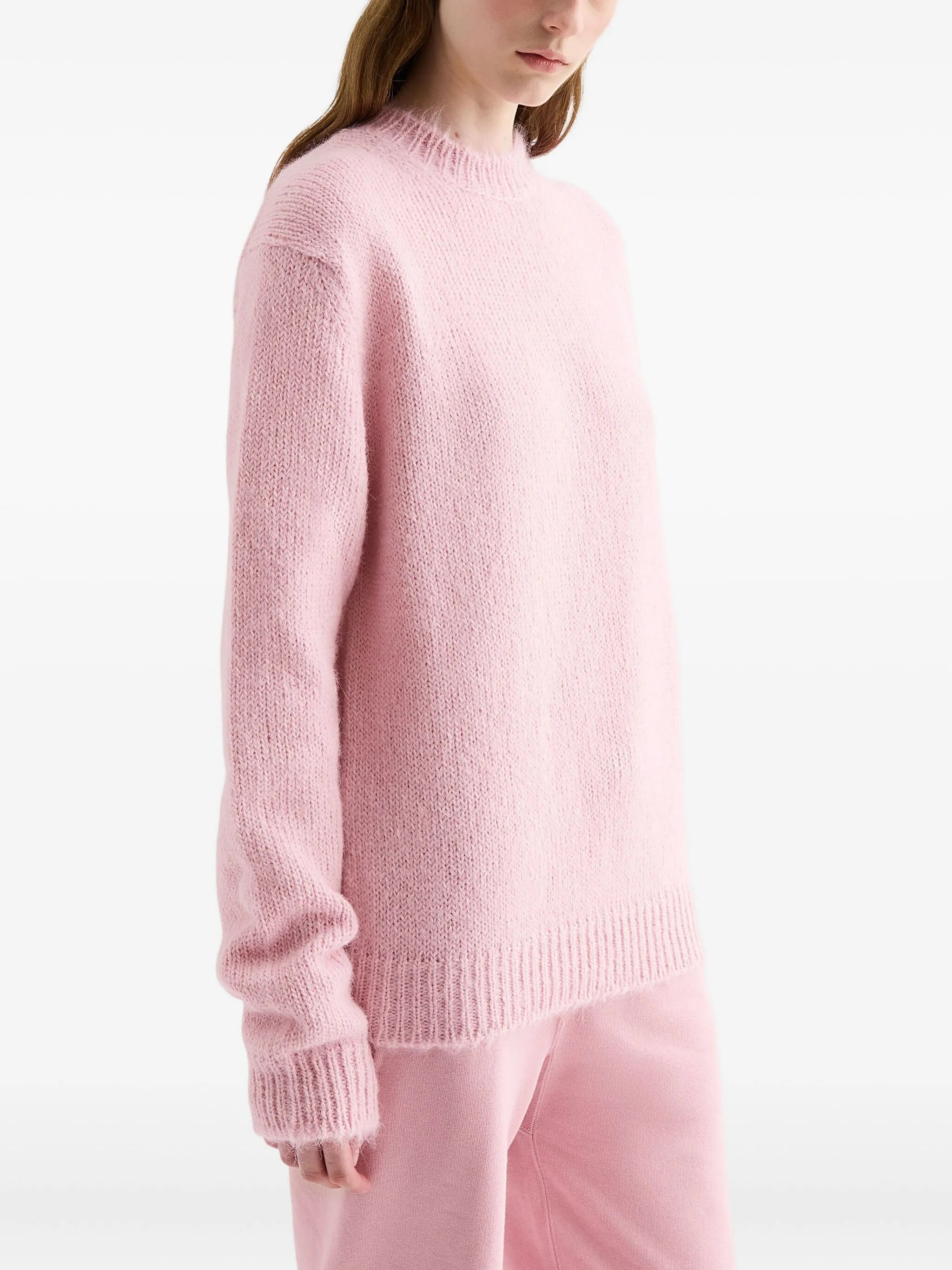 ribbed-cuff alpaca-wool-blend  sweater