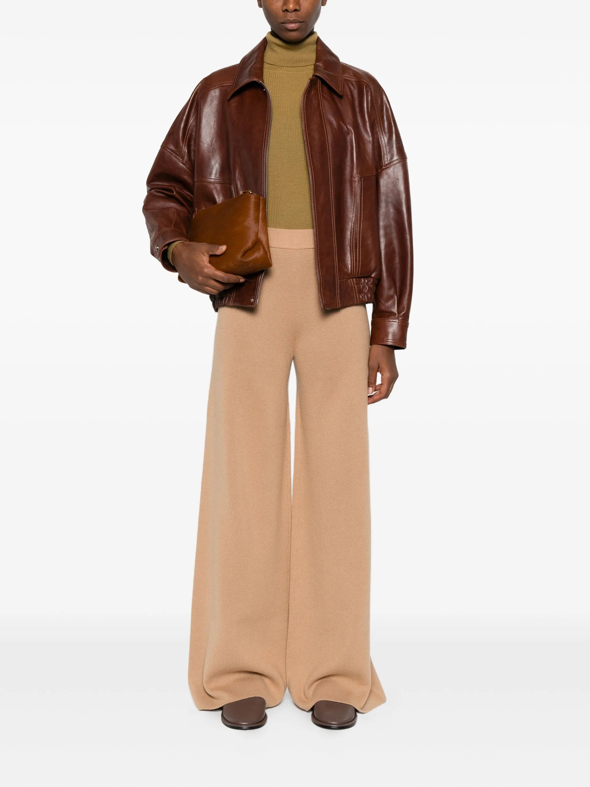 Judy knitted ribbed-waist trousers