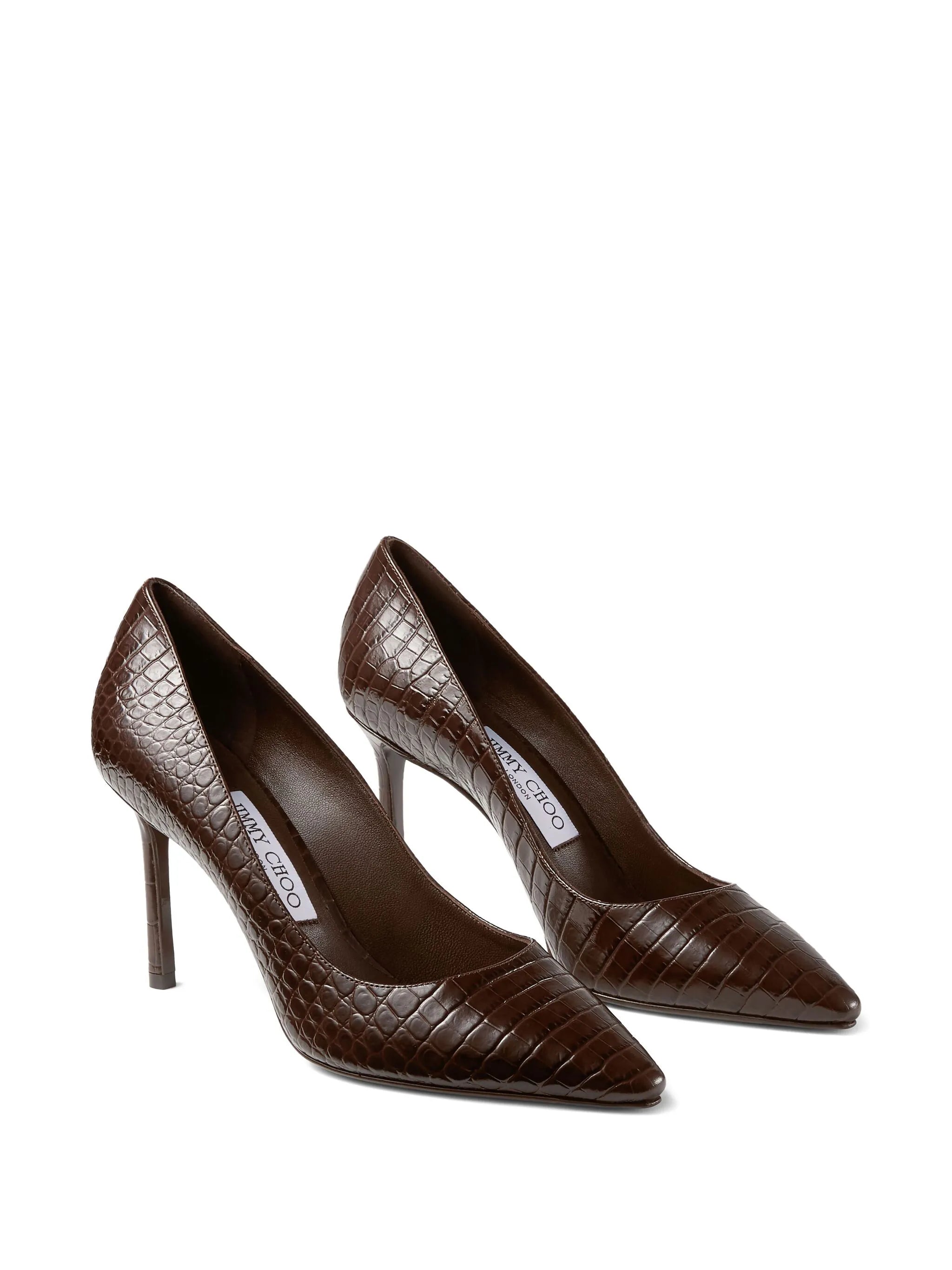 Romy crocodile-effect leather pumps