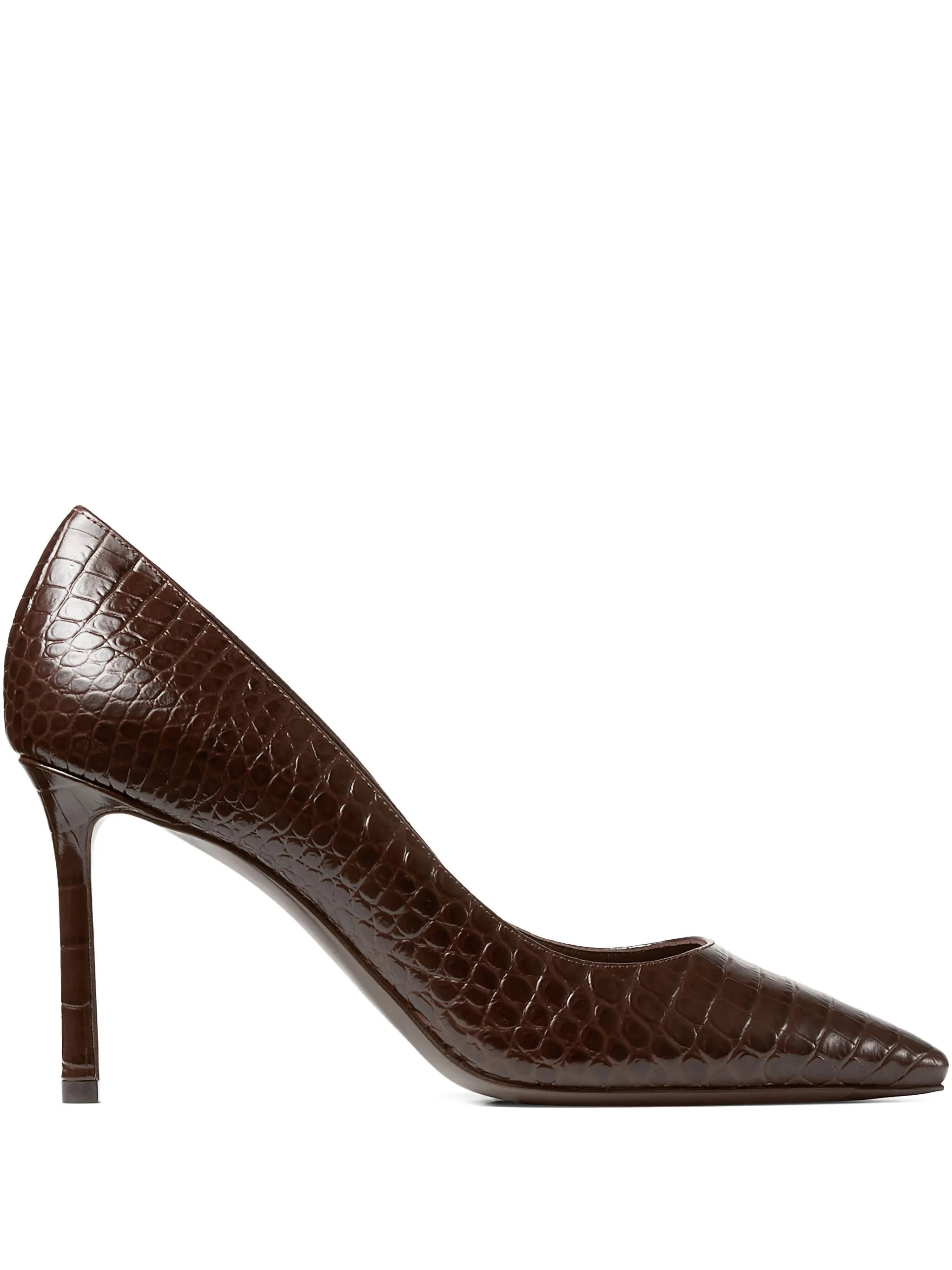Romy crocodile-effect leather pumps